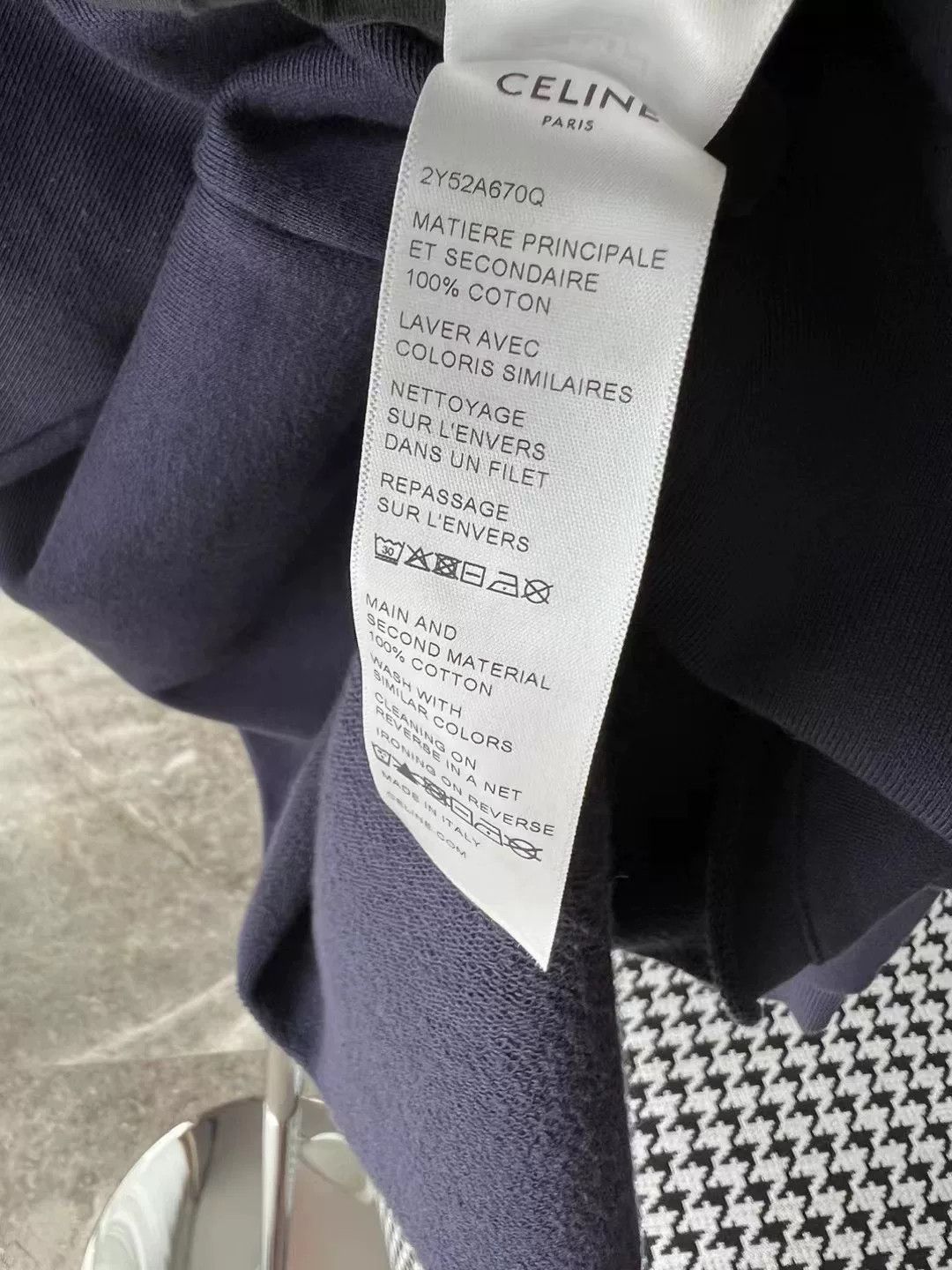 Celine Celine Blue White Letter Hoodie Size S / US 4 / IT 40 - 6 Thumbnail