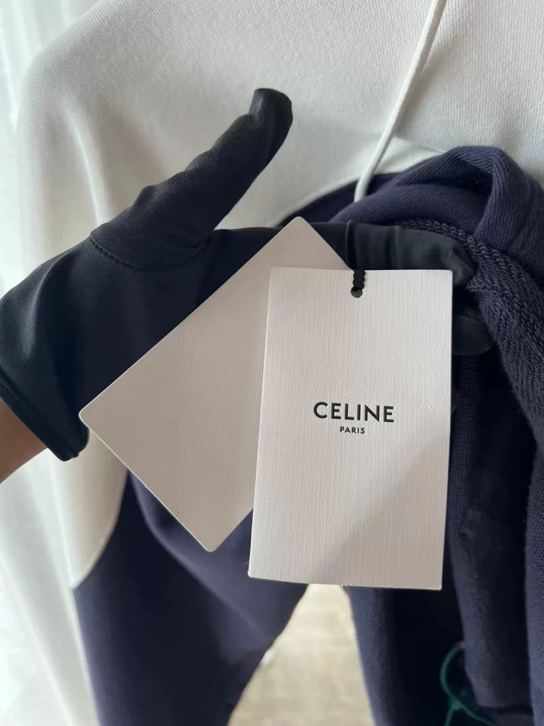 Celine Celine Blue White Letter Hoodie Size S / US 4 / IT 40 - 2 Thumbnail