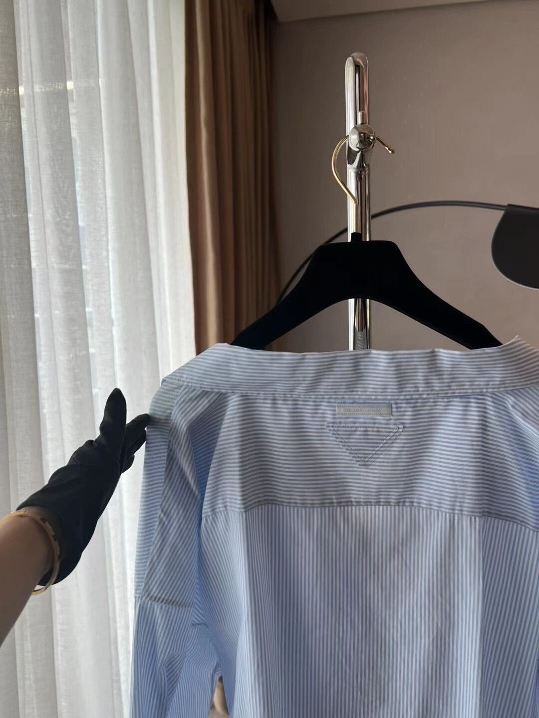 Prada Prada 2023 Stripe Pin Asymmetric Shirt Size S / US 4 / IT 40 - 8 Thumbnail