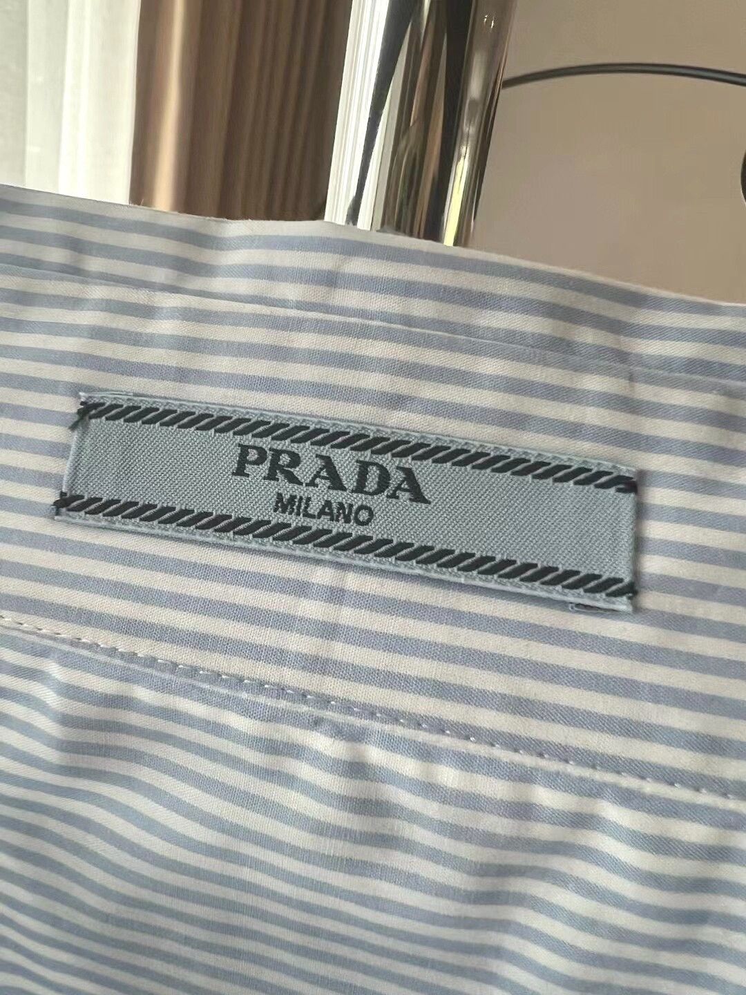 Prada Prada 2023 Stripe Pin Asymmetric Shirt Size S / US 4 / IT 40 - 6 Thumbnail