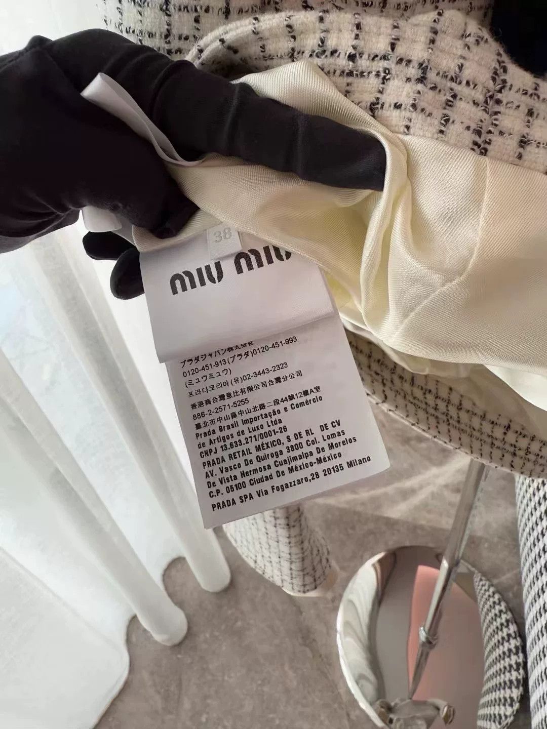 Miu Miu Miu Miu Bow Lace Collar Wool Plaid Coat Size S / US 4 / IT 40 - 5 Thumbnail