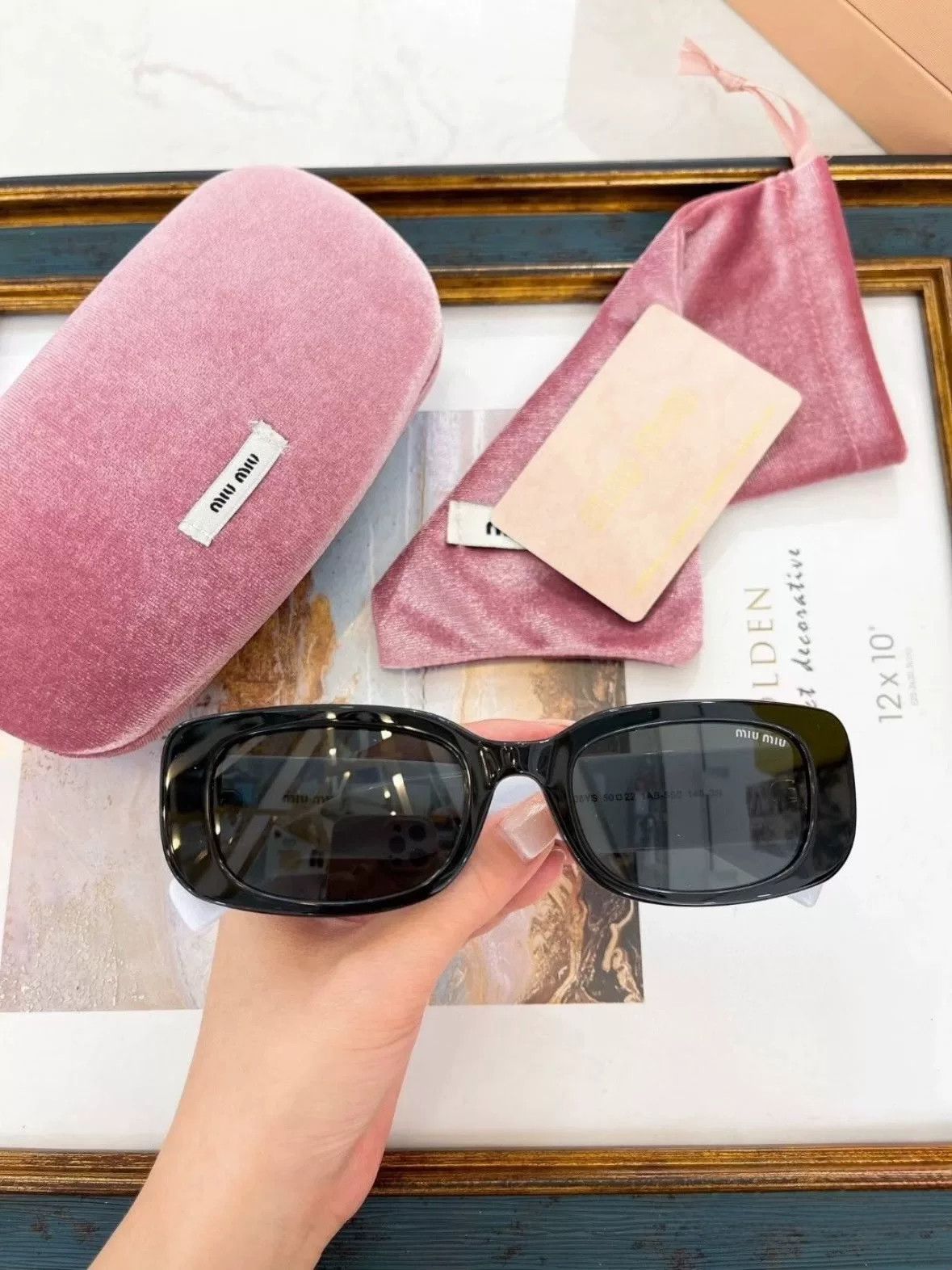Miu Miu Miumiu Black White Square Sunglasses Size ONE SIZE - 2 Thumbnail