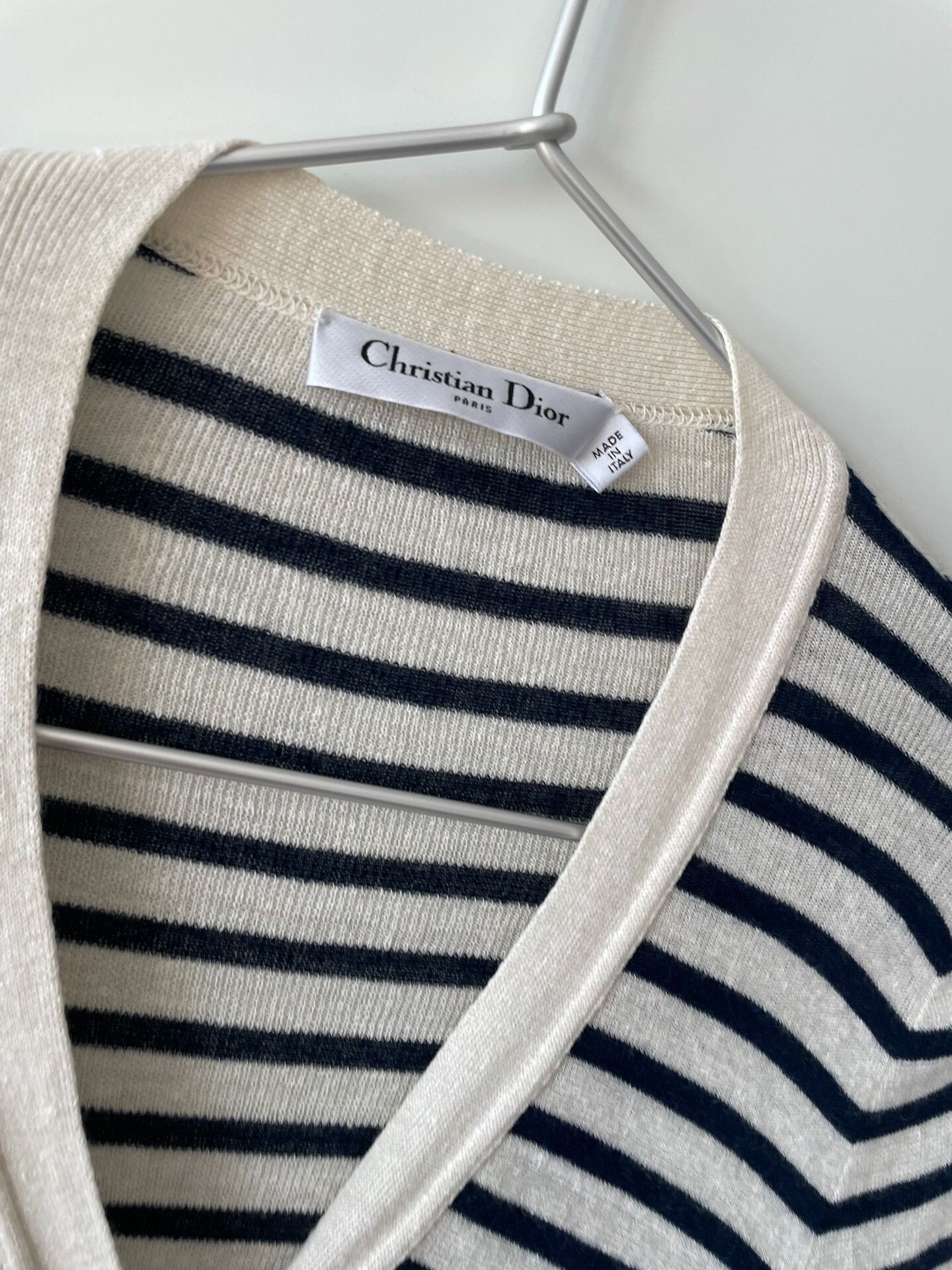 Dior Dior Linen Stripe Gold Button Cardigan Size XXS / US 00 / IT 34 - 4 Thumbnail