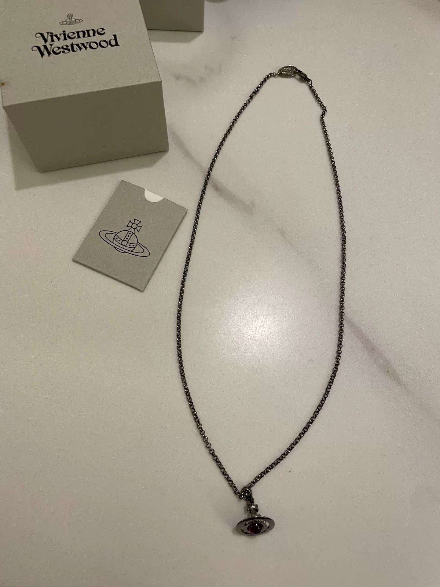 Vivienne Westwood Vivienne Westwood Purple Orb Saturn Necklace Size ONE SIZE - 2 Thumbnail