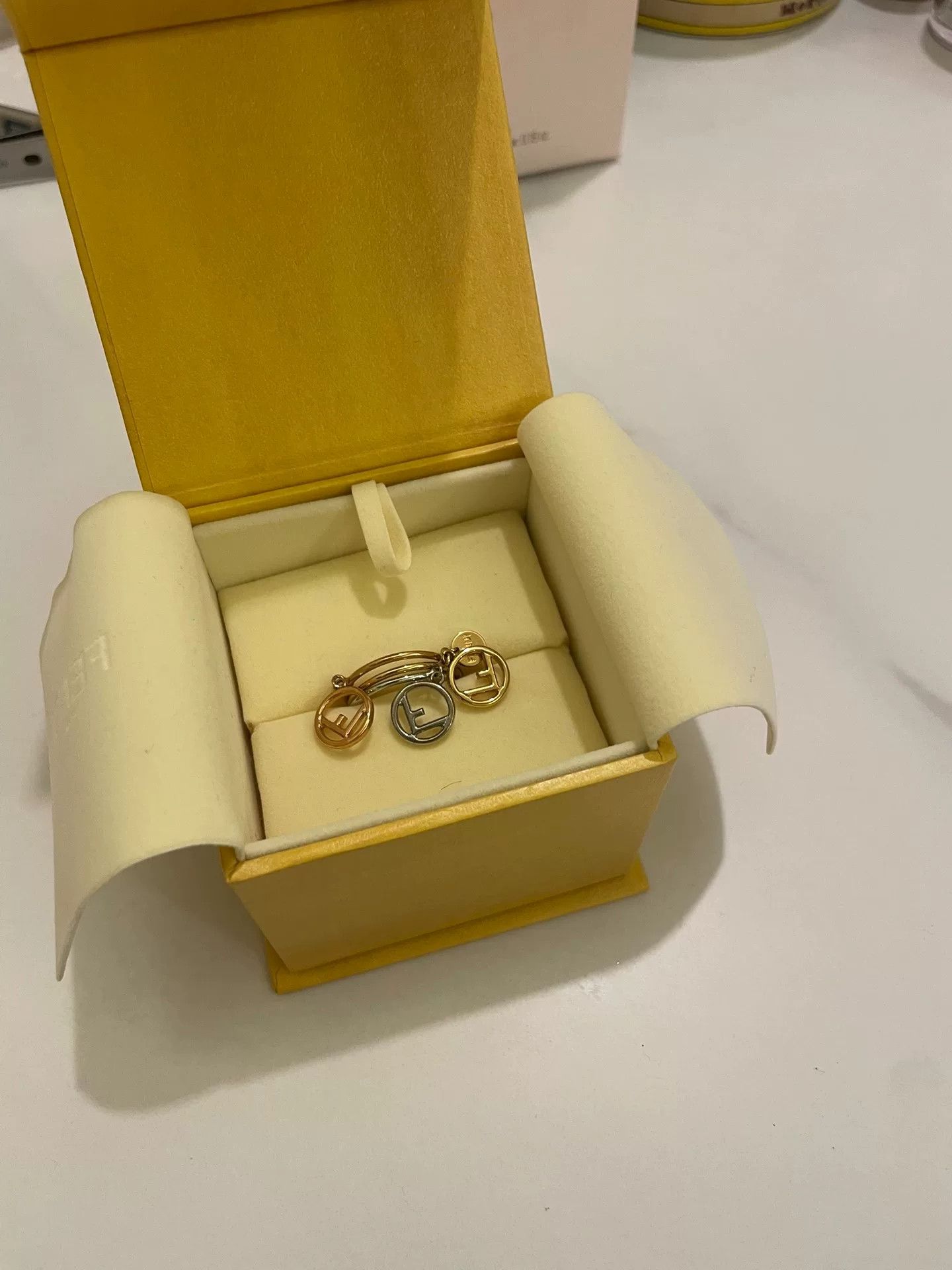 Fendi Fendi Three-Ring Tri-Color Ring Size ONE SIZE - 3 Thumbnail