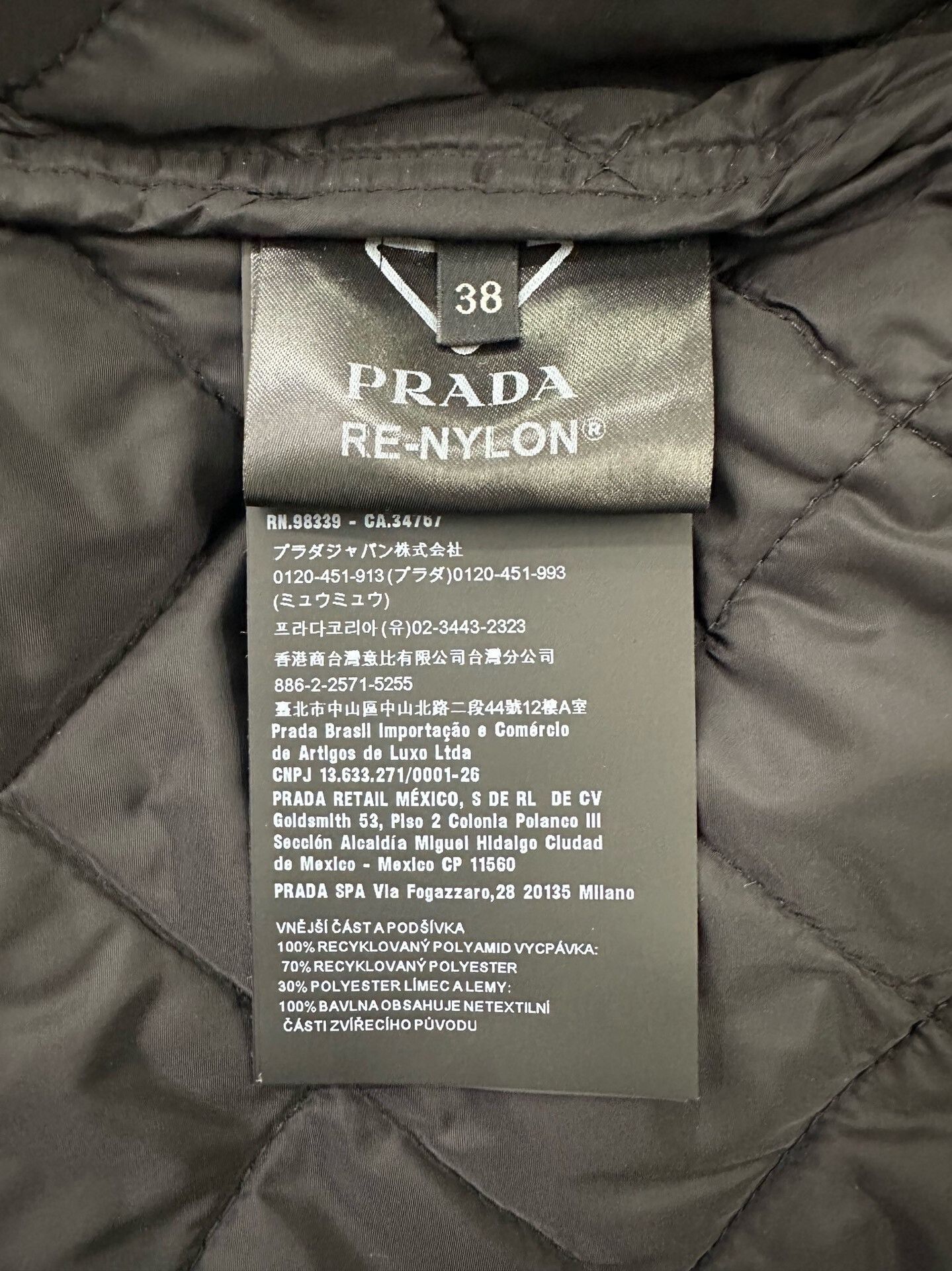 Prada Prada Black Triangle Logo Quilted Jacket Size S / US 4 / IT 40 - 5 Thumbnail