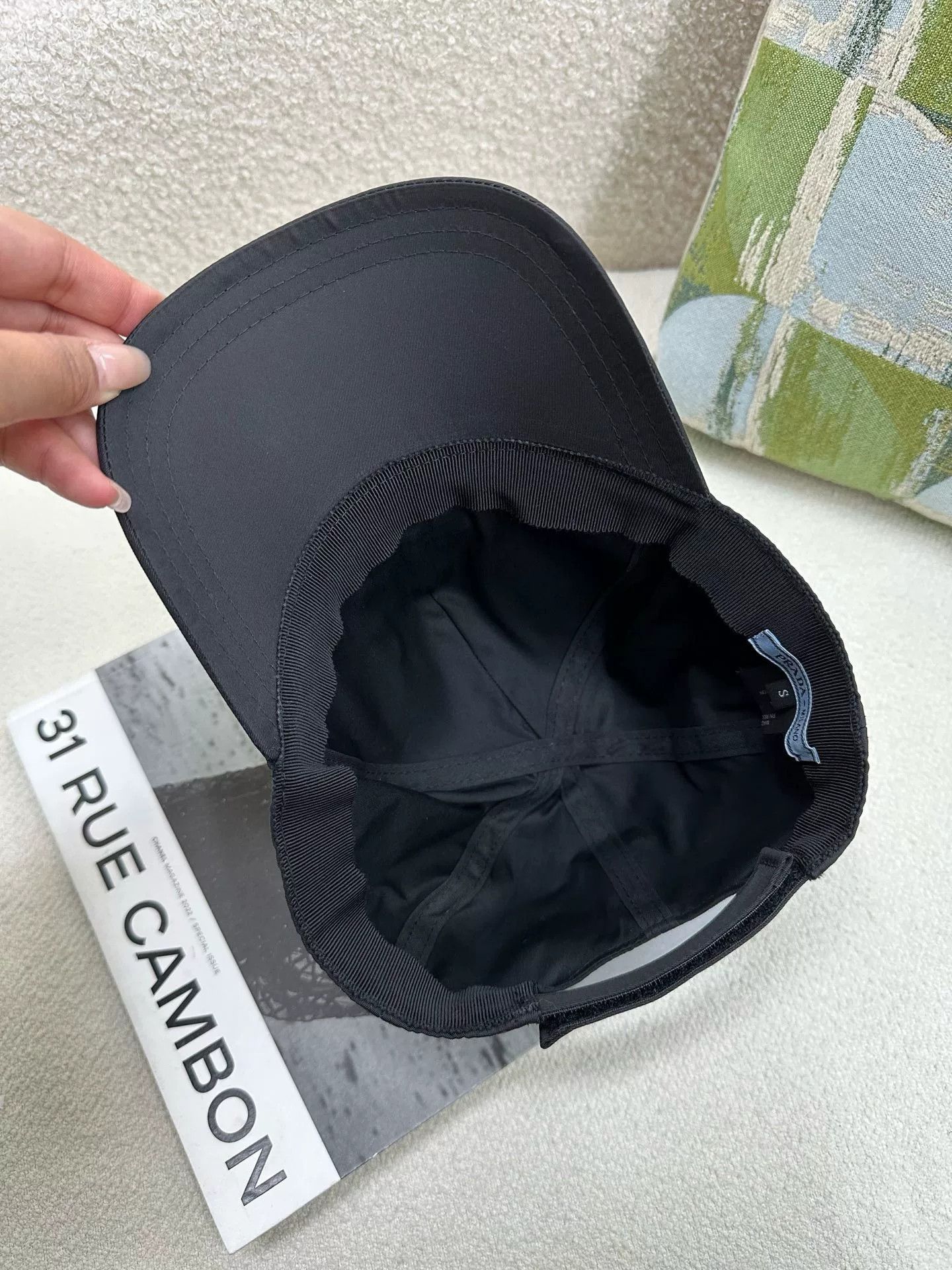 Prada Prada Black Large Logo Baseball Cap Size ONE SIZE - 5 Thumbnail