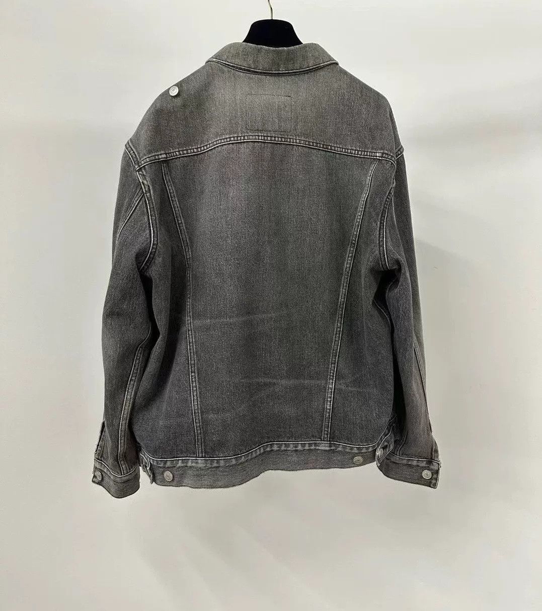 Balenciaga Balenciaga Black Asymmetric Denim Jacket Size XXS / US 00 / IT 34 - 2 Thumbnail