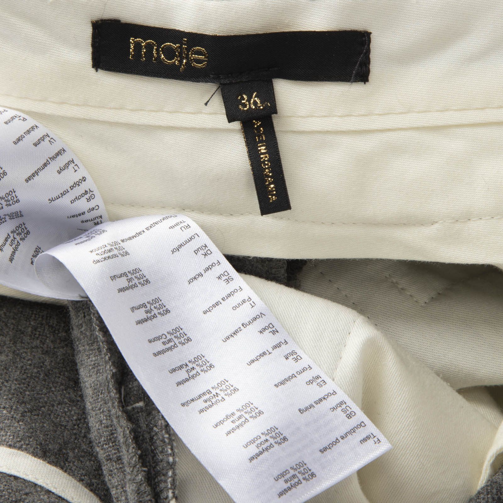 Maje Grey Slim Leg Trousers Size 26" / US 2 / IT 38 - 6 Thumbnail
