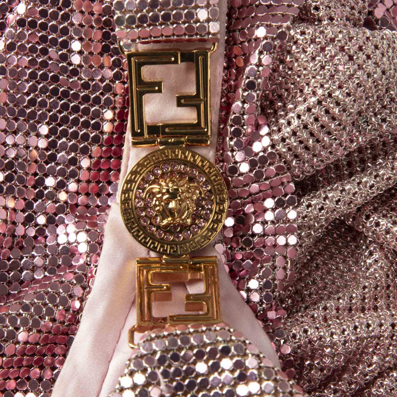 Versace S/S22 Fendace Pink Chainmail Dress Size S / US 4 / IT 40 - 3 Thumbnail