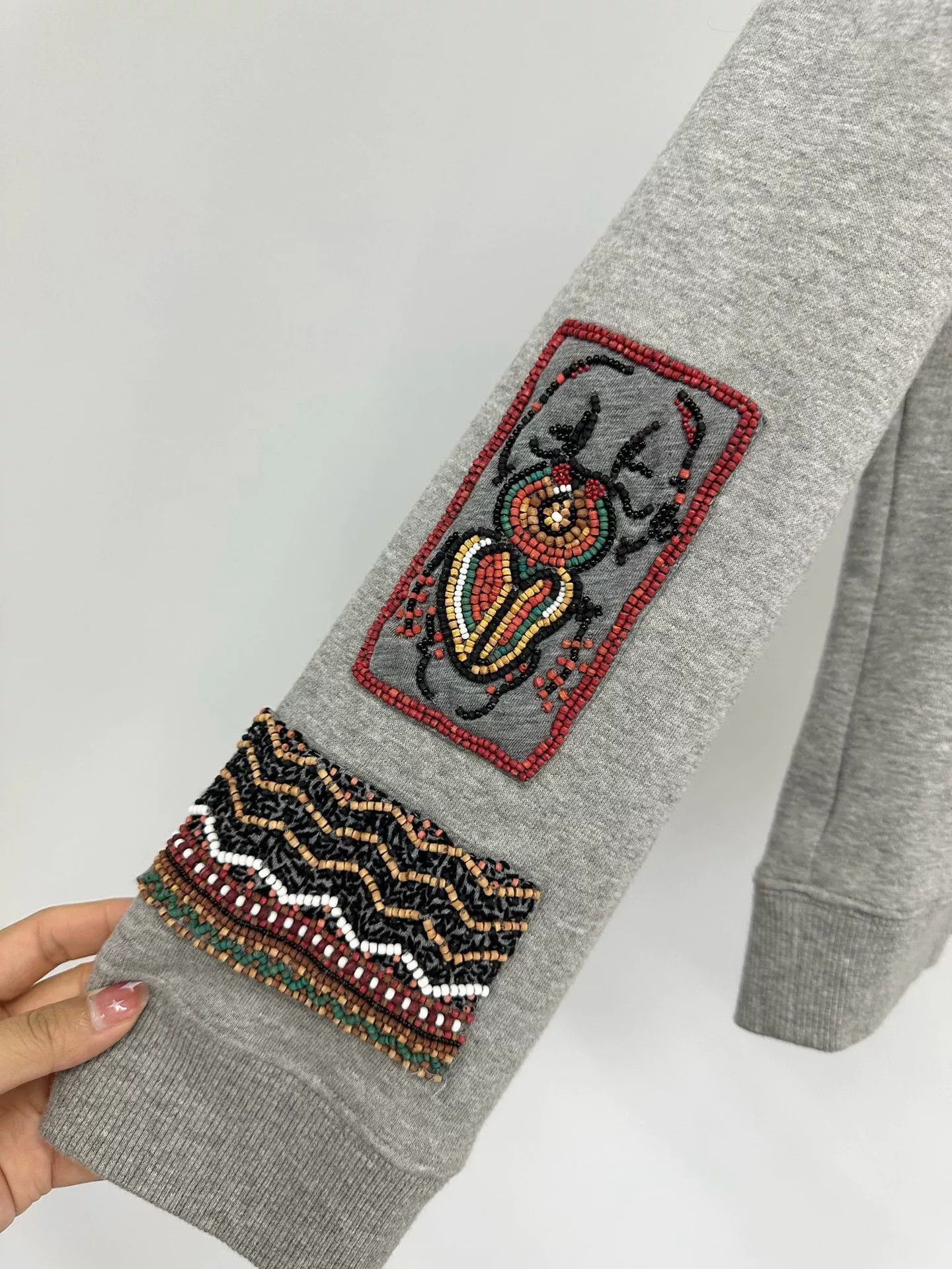 Valentino Valentino Heavy Beaded Gray Sweatshirt Size L / US 10 / IT 46 - 4 Thumbnail