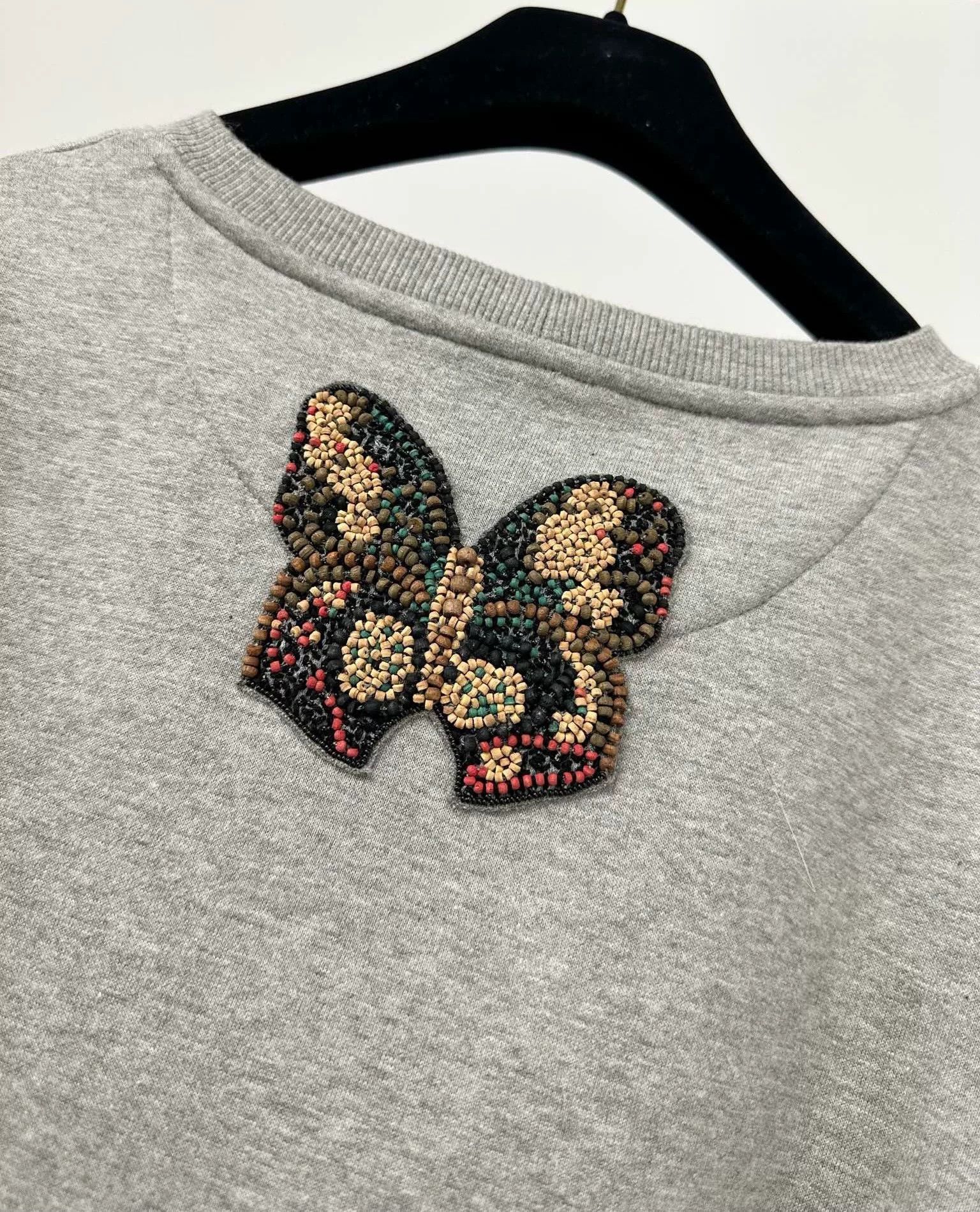 Valentino Valentino Heavy Beaded Gray Sweatshirt Size L / US 10 / IT 46 - 5 Thumbnail