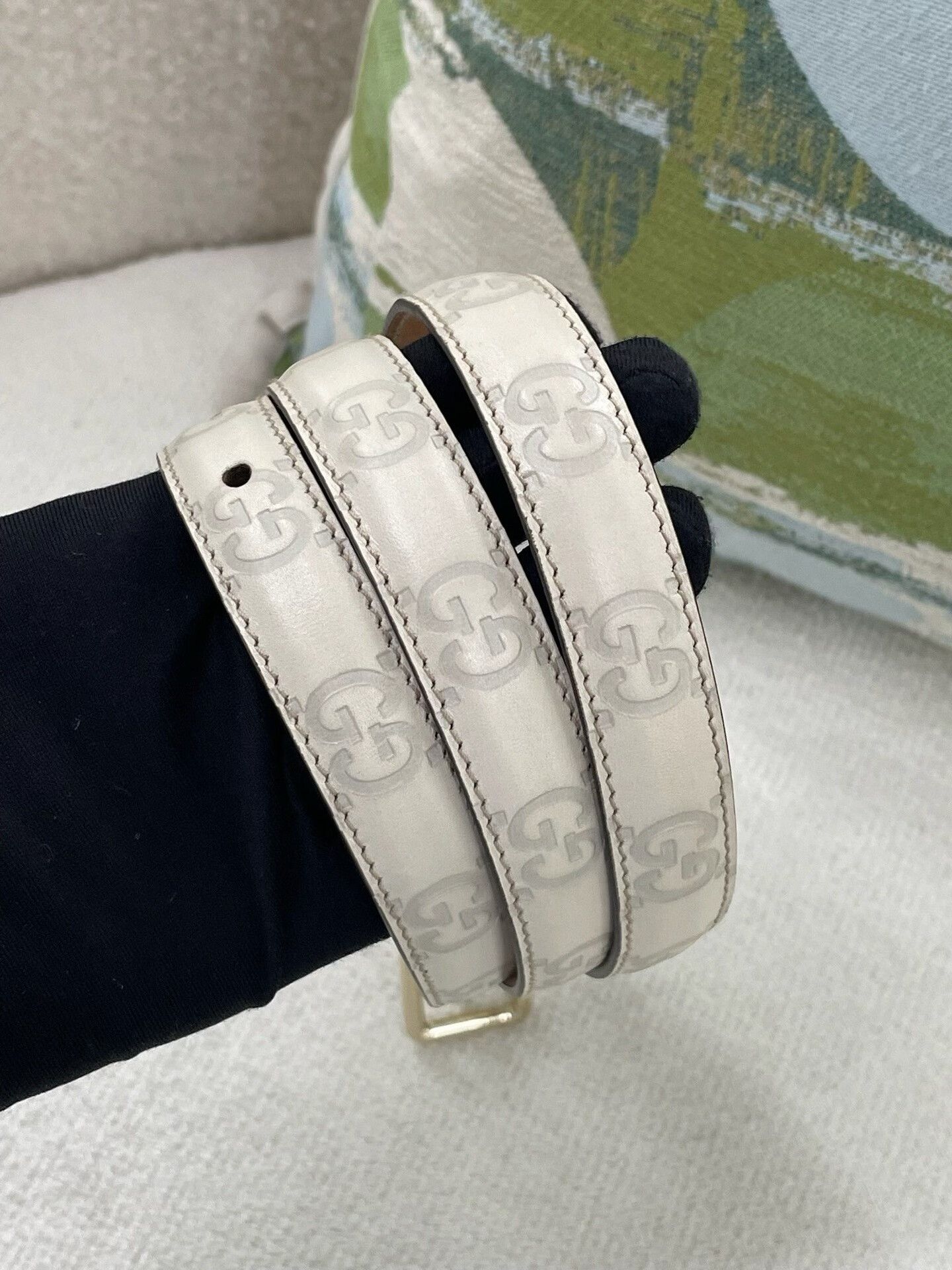 Gucci Gucci Double G Embossed Belt Size ONE SIZE - 4 Thumbnail