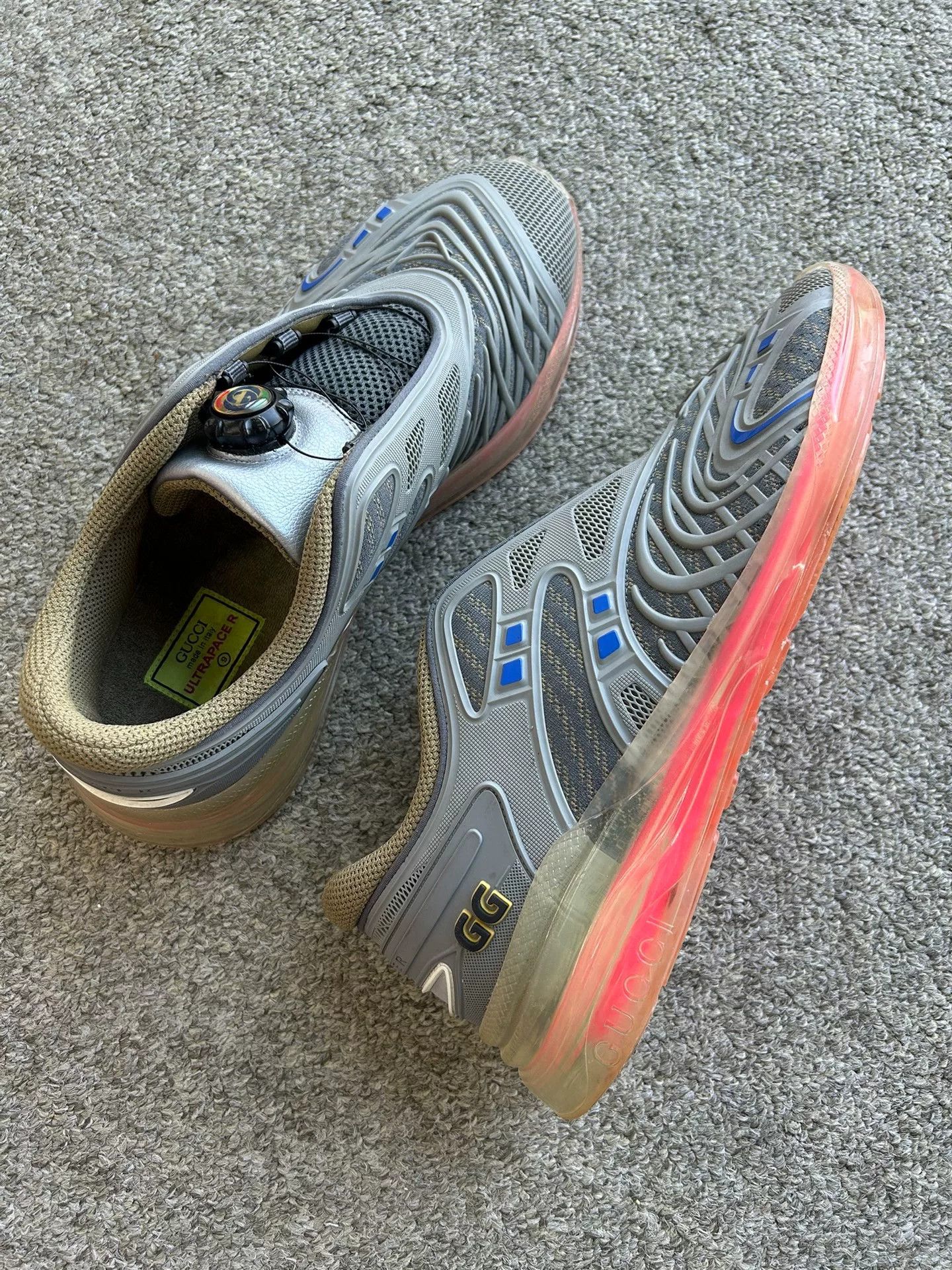 Gucci Gucci Men's Gray Casual Sneakers Size US 9.5 / EU 42-43 - 3 Thumbnail