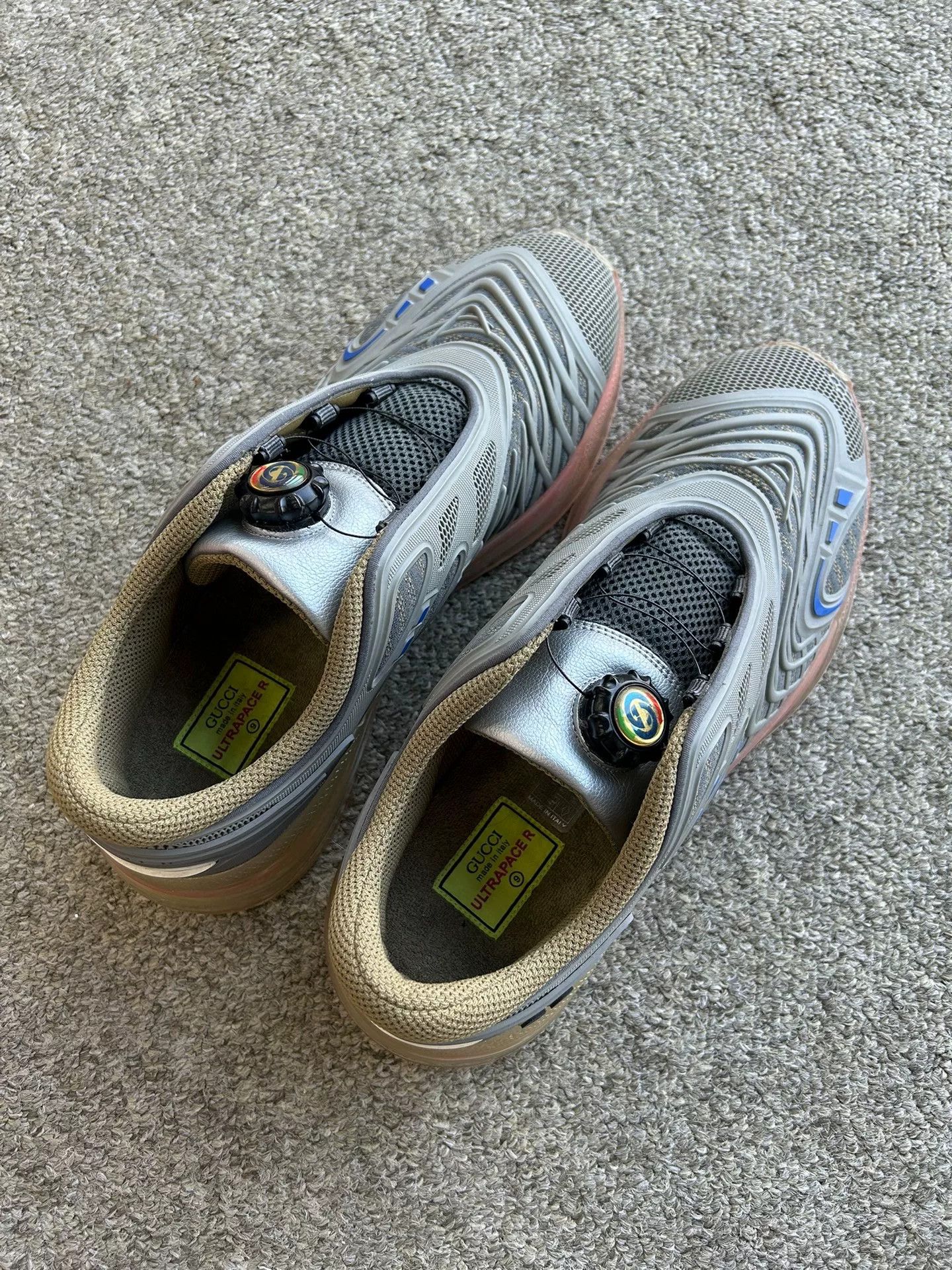 Gucci Gucci Men's Gray Casual Sneakers Size US 9.5 / EU 42-43 - 2 Thumbnail