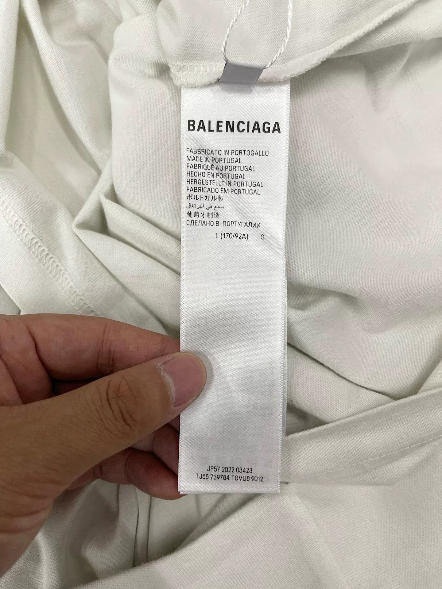 Balenciaga Balenciaga White Rhinestone Logo Short Sleeve T-shirt Size US L / EU 52-54 / 3 - 4 Thumbnail