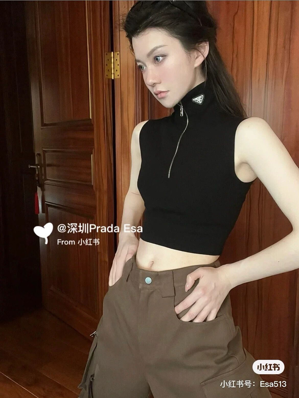 Prada Prada Black Triangle Logo Turtleneck Sleeveless Top Size S / US 4 / IT 40 - 8 Thumbnail