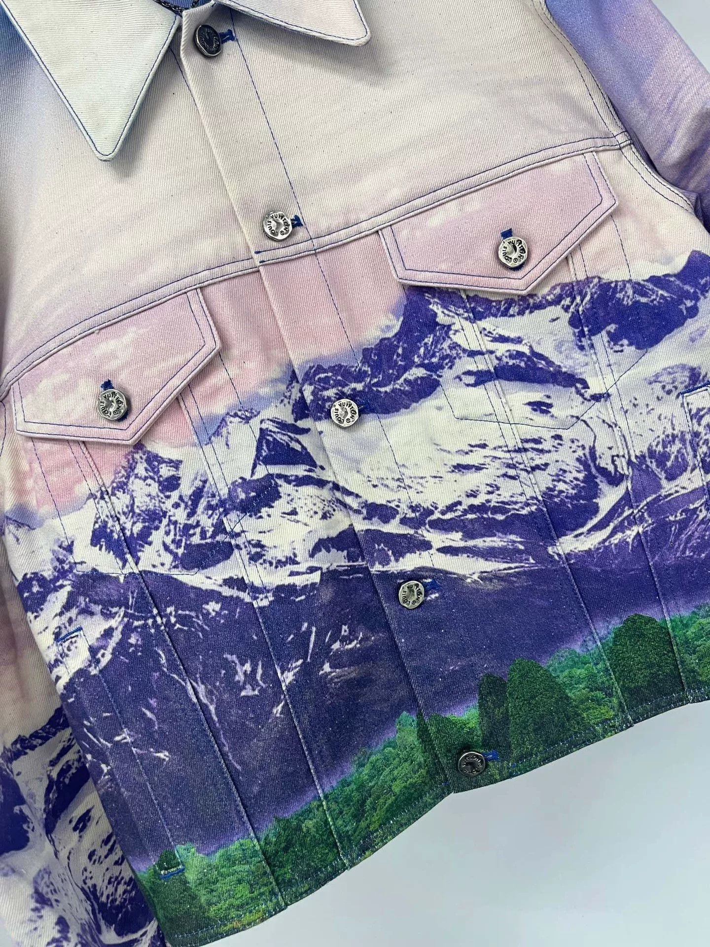 Louis Vuitton LV Snow Mountain Print Denim Jacket Size US S / EU 44-46 / 1 - 4 Thumbnail