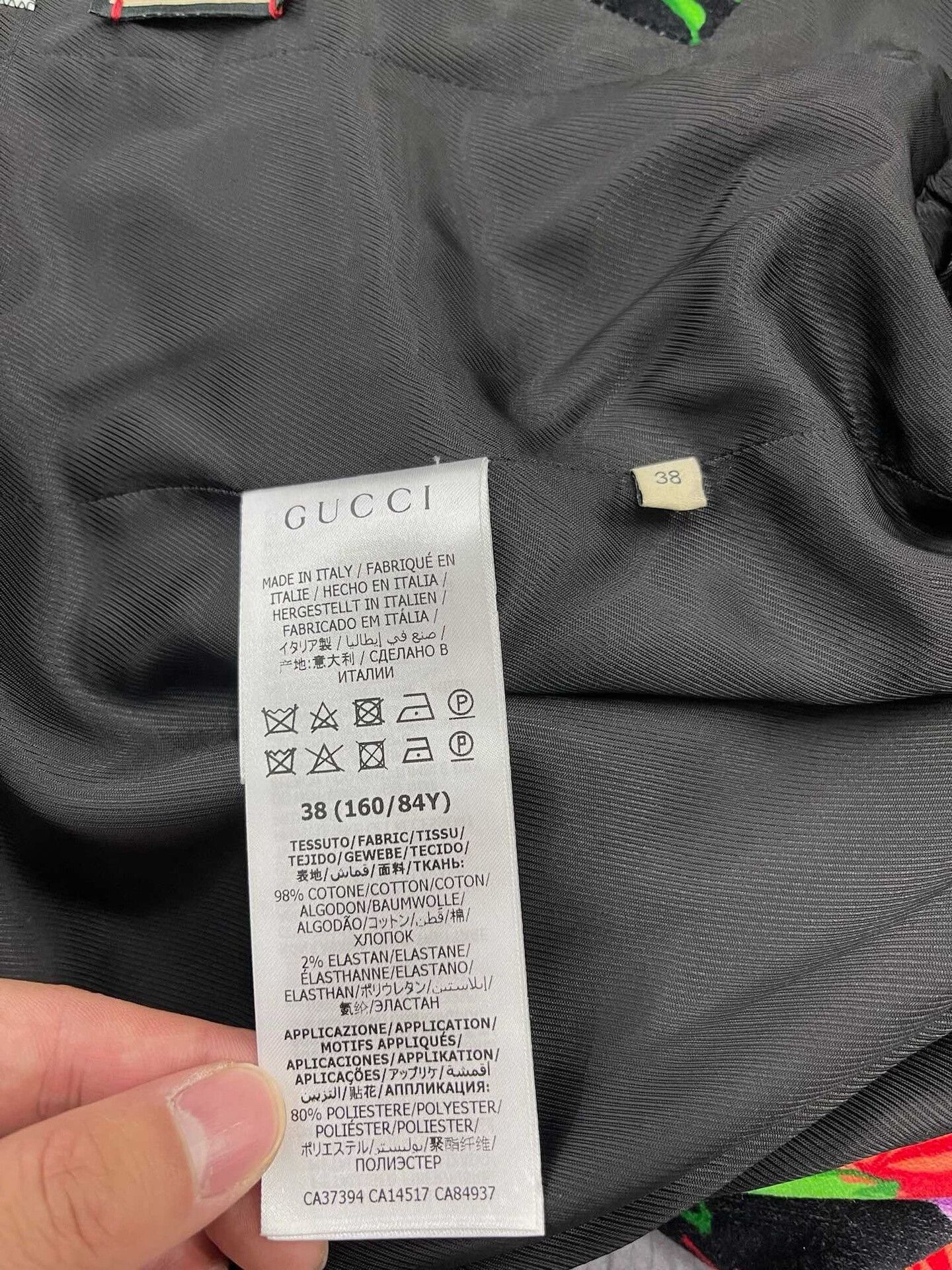 Gucci Gucci Printed Black Velvet Blazer Size S / US 4 / IT 40 - 6 Thumbnail