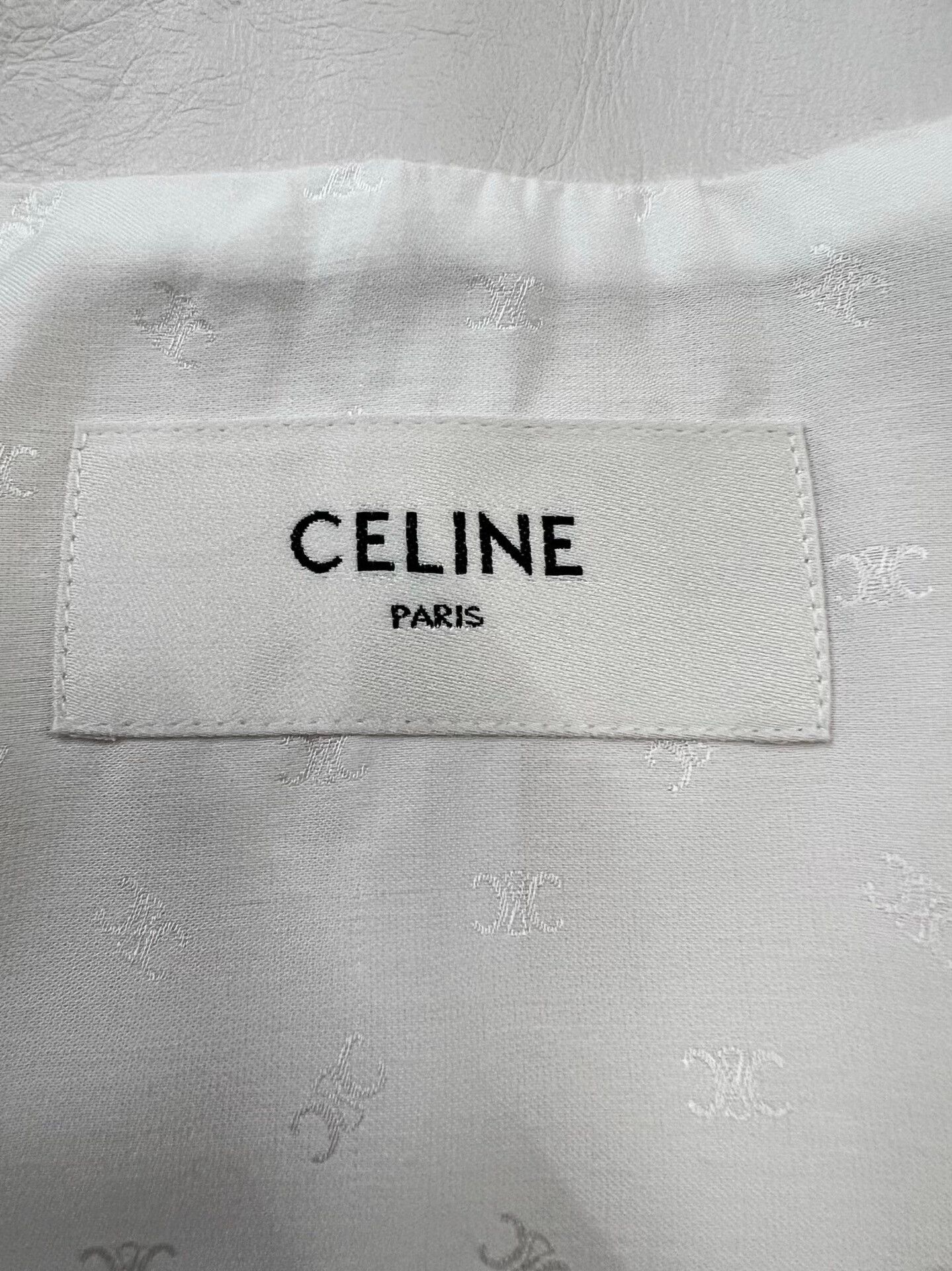 Celine Celine White Gold Button Leather Jacket Size XXS / US 00 / IT 34 - 4 Thumbnail