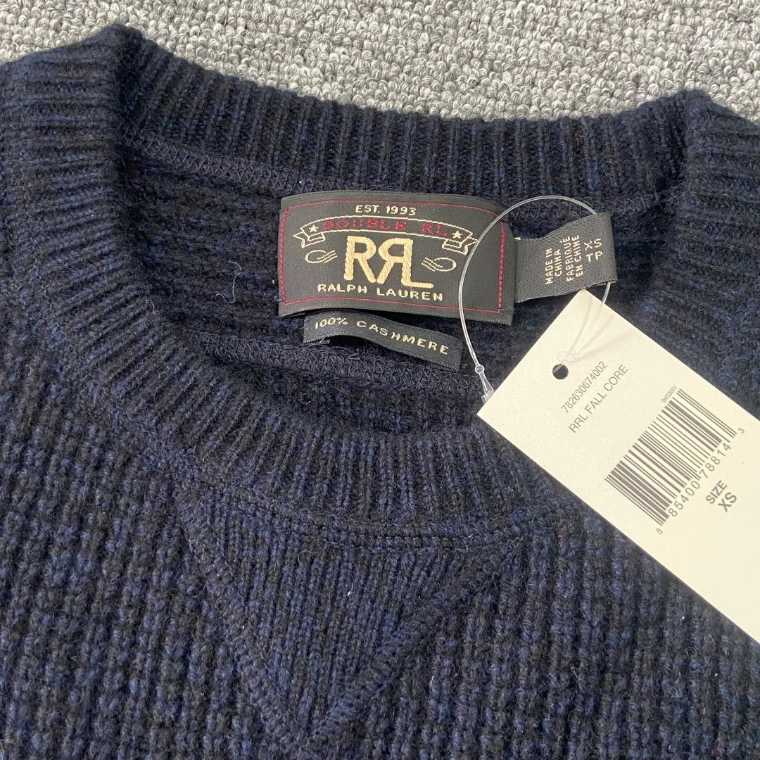 RRL Ralph Lauren RRL Men's Waffle Knit Cashmere Sweater Size US M / EU 48-50 / 2 - 2 Thumbnail