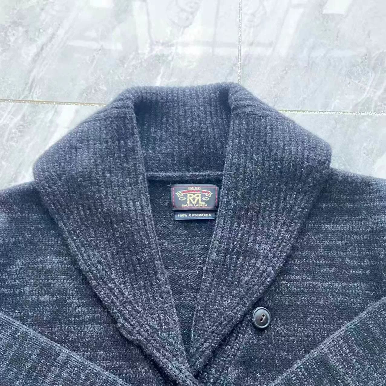 RRL Ralph Lauren DOUBLE RL SS22 Shawl Collar Cashmere Sweater Size M / US 6-8 / IT 42-44 - 4 Thumbnail