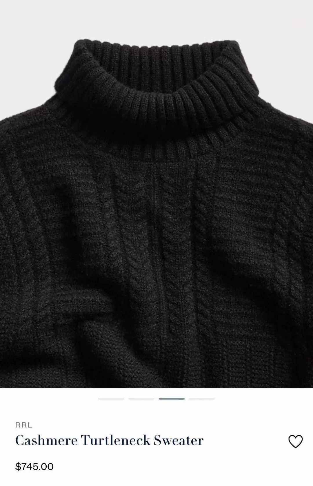 RRL Ralph Lauren RRL Vintage Cable Turtleneck Cashmere Sweater Size US M / EU 48-50 / 2 - 3 Thumbnail