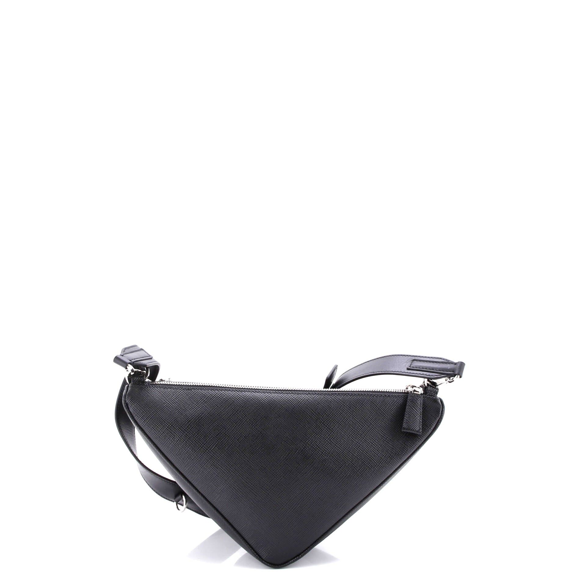 Prada Double Triangle Logo Zip Shoulder Bag Size ONE SIZE - 3 Thumbnail