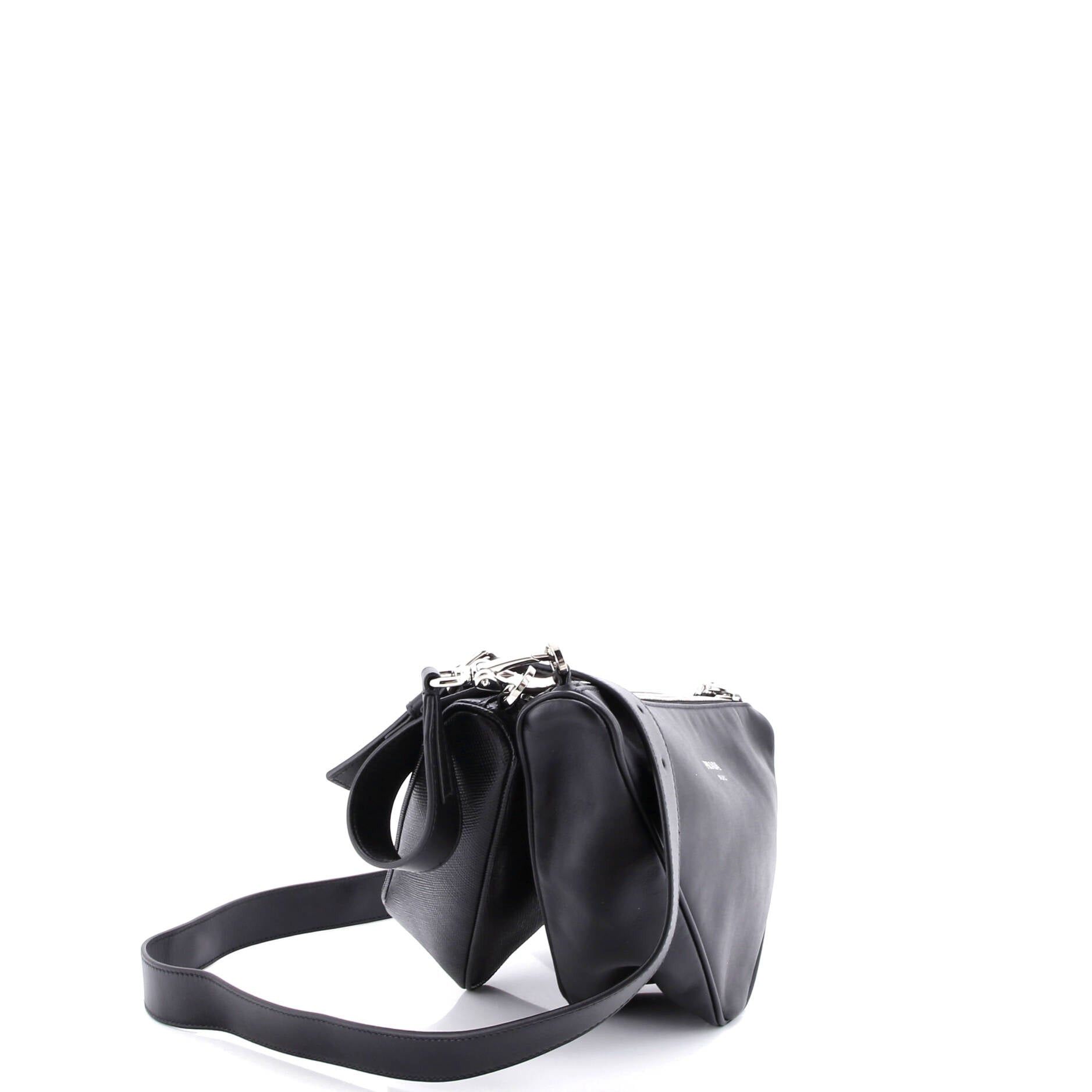 Prada Double Triangle Logo Zip Shoulder Bag Size ONE SIZE - 2 Thumbnail