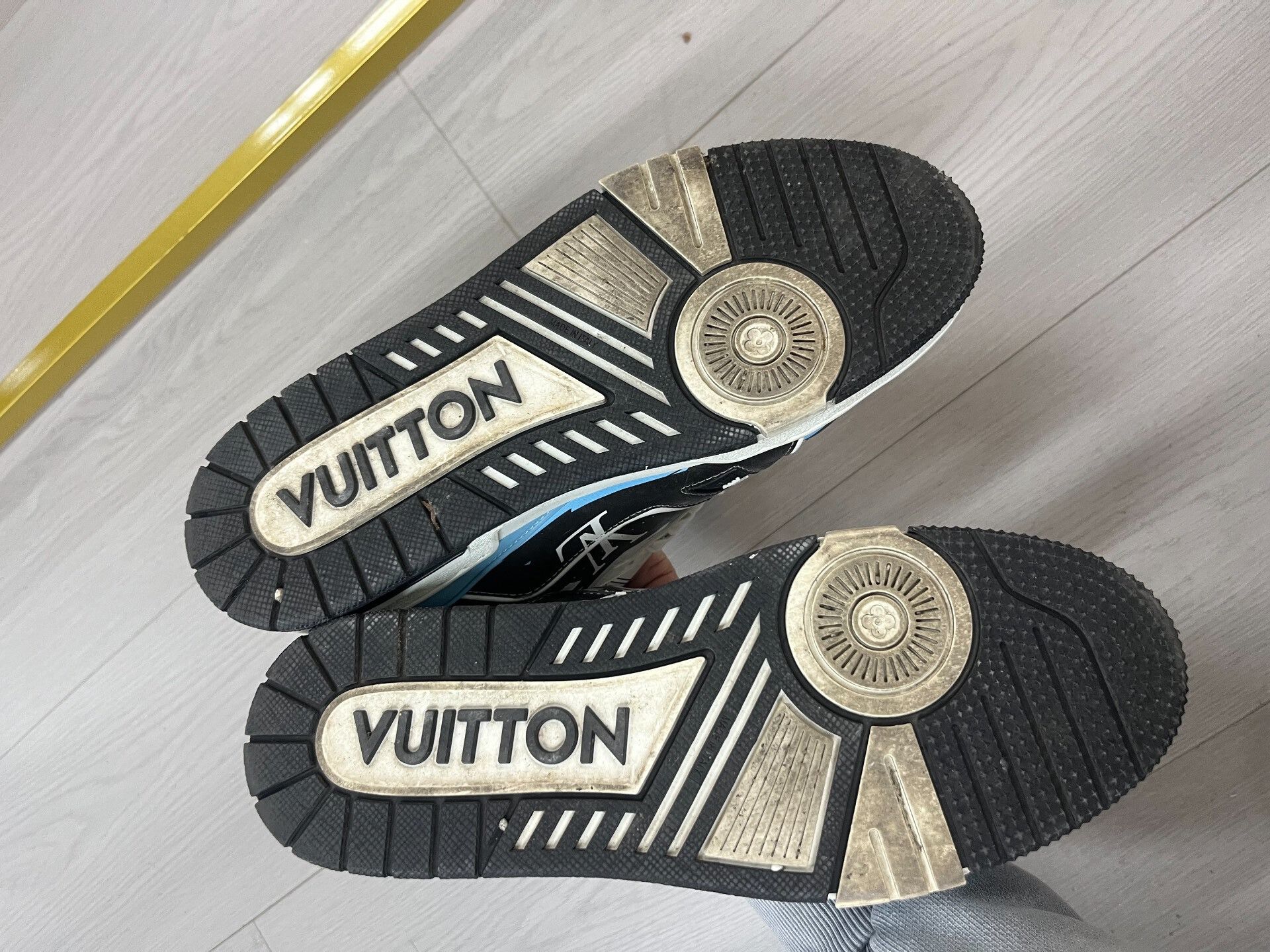 Louis Vuitton LV Trainer Black Blue Graffiti Sneakers Size US 7.5 / EU 40-41 - 6 Thumbnail