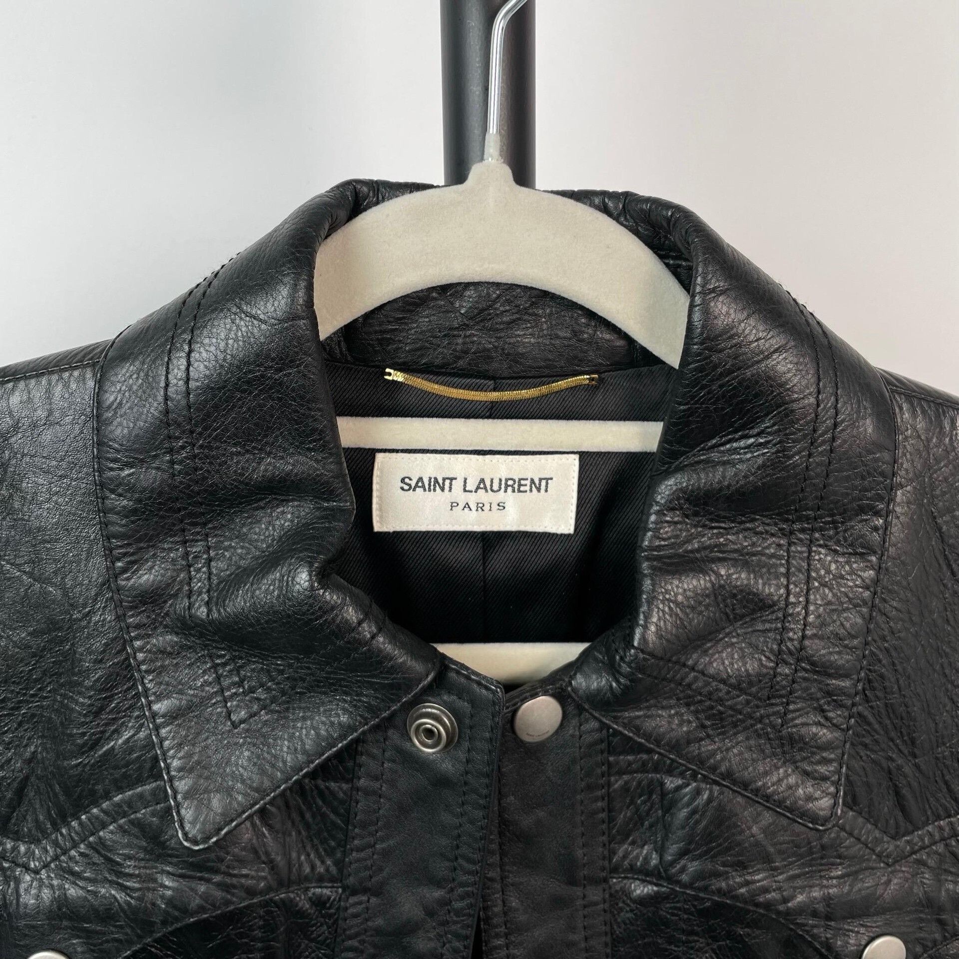 Saint Laurent Paris Saint Laurent Black Leather Jacket Size XS / US 0-2 / IT 36-38 - 3 Thumbnail