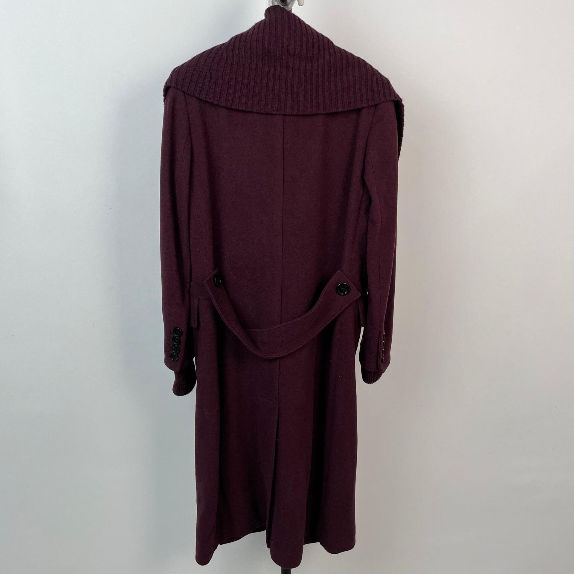 Burberry Burberry Long Burgundy Cashmere Coat Size S / US 4 / IT 40 - 2 Thumbnail