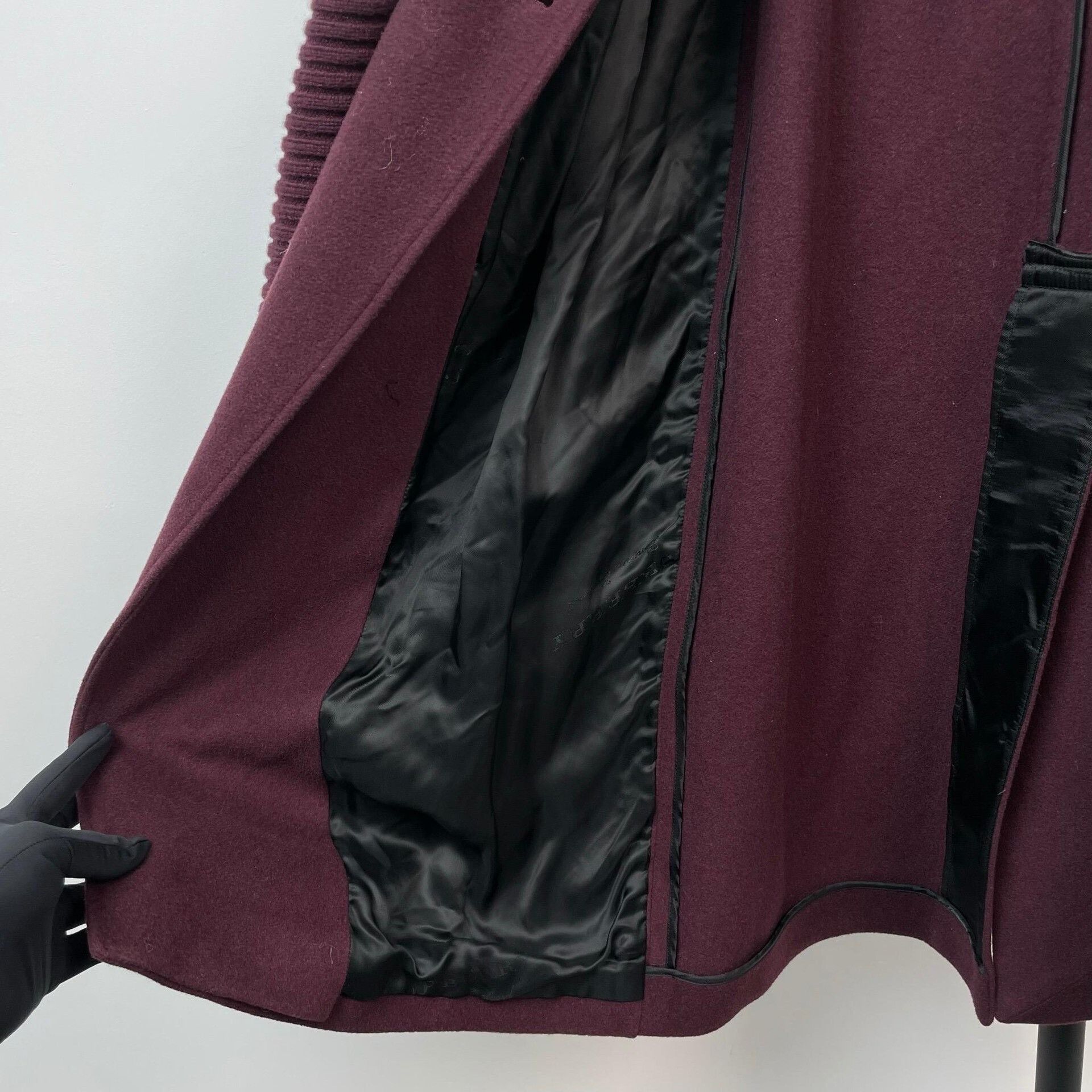 Burberry Burberry Long Burgundy Cashmere Coat Size S / US 4 / IT 40 - 4 Thumbnail