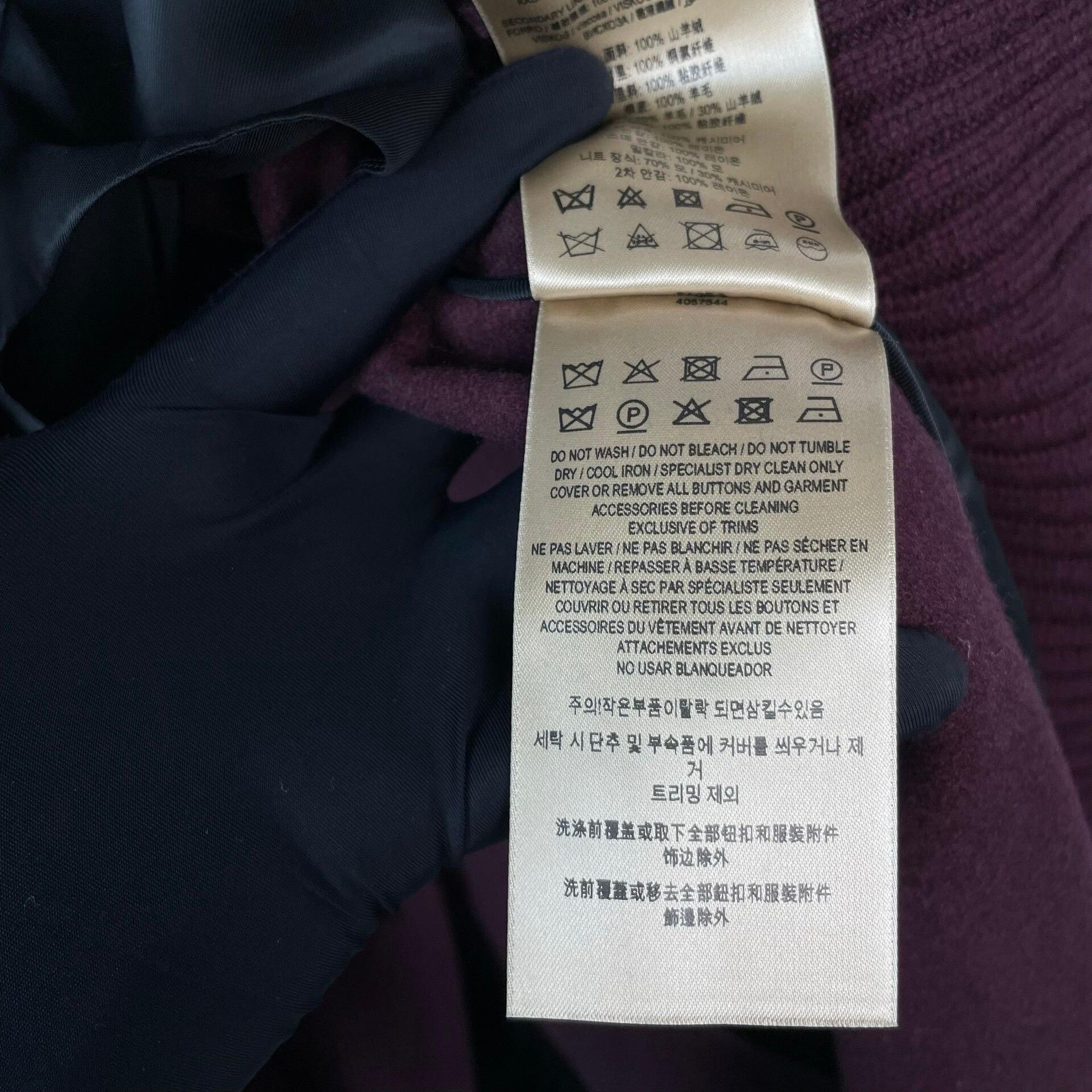 Burberry Burberry Long Burgundy Cashmere Coat Size S / US 4 / IT 40 - 8 Thumbnail
