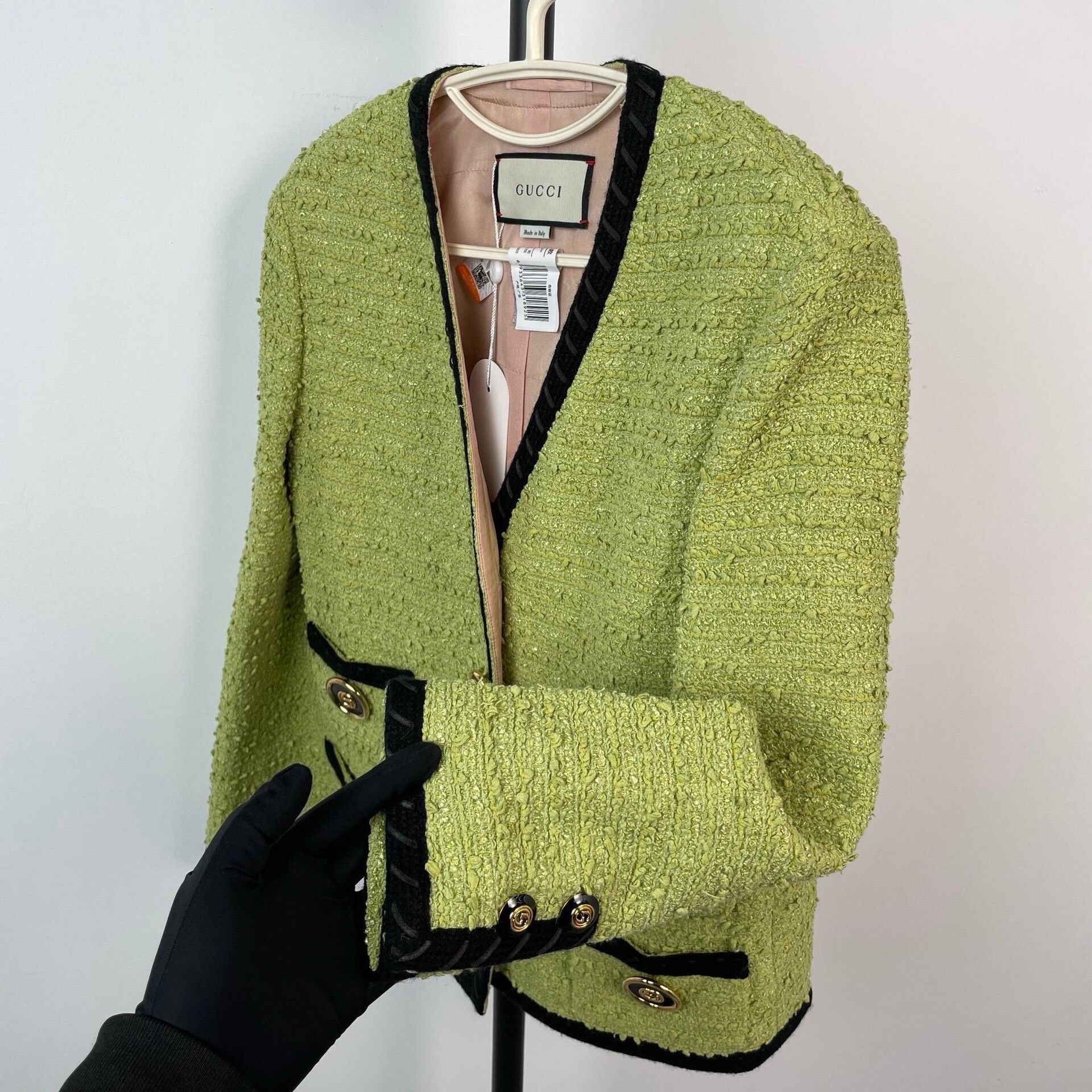 Gucci Gucci Avocado Green Tweed Jacket Size S / US 4 / IT 40 - 3 Thumbnail