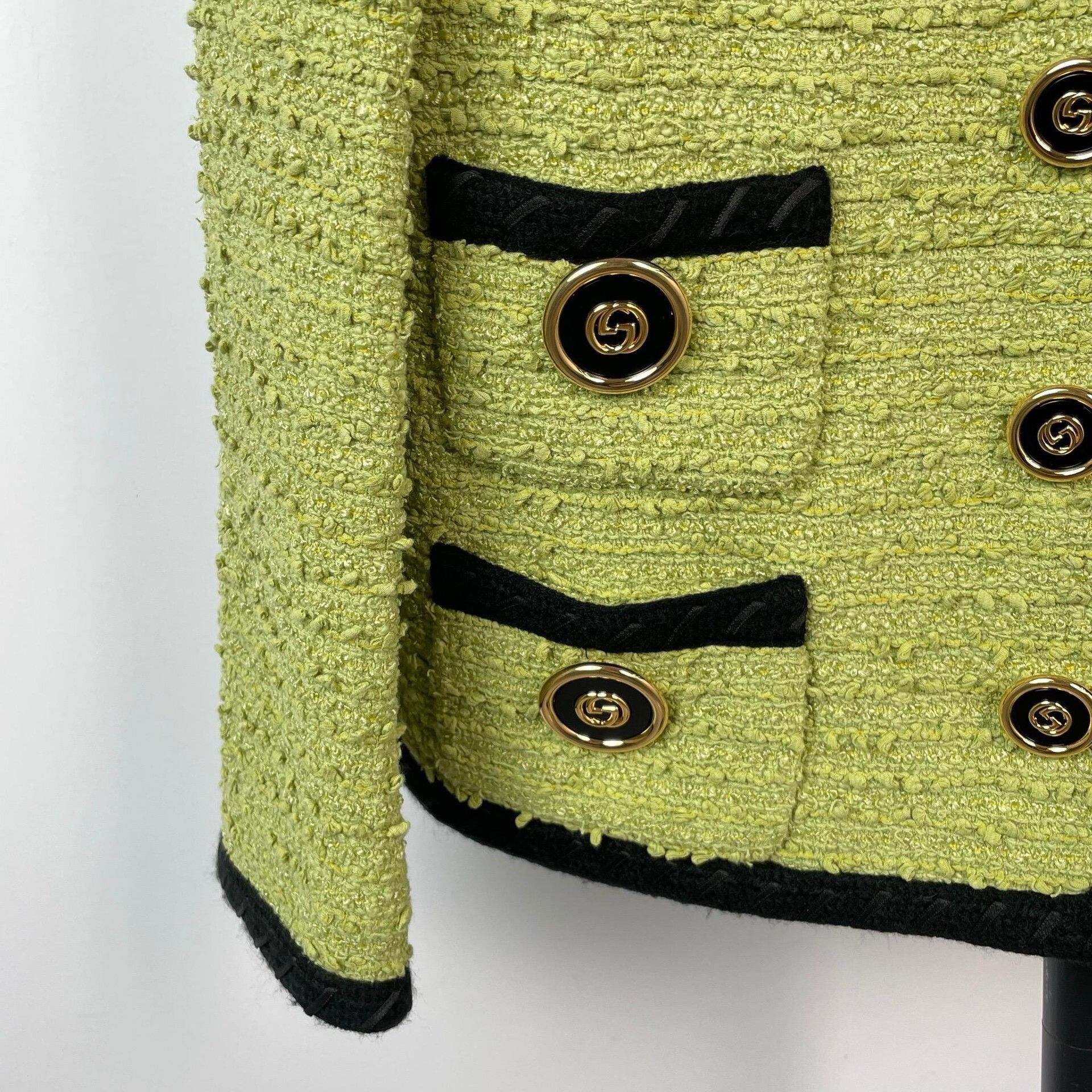 Gucci Gucci Avocado Green Tweed Jacket Size S / US 4 / IT 40 - 4 Thumbnail