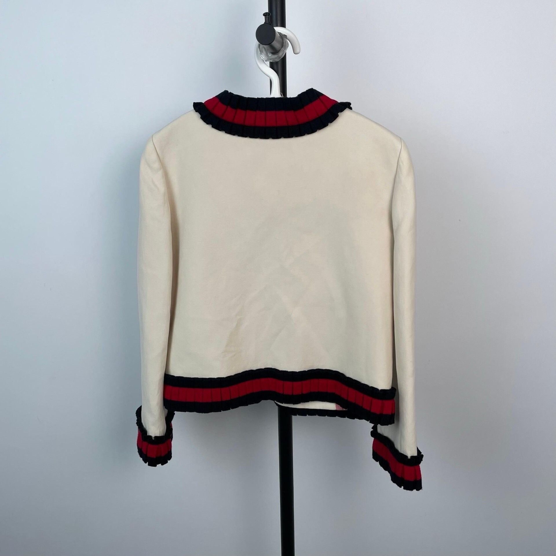 Gucci Gucci White Coat w/ Red Blue Trim Size 38 Size S / US 4 / IT 40 - 2 Thumbnail