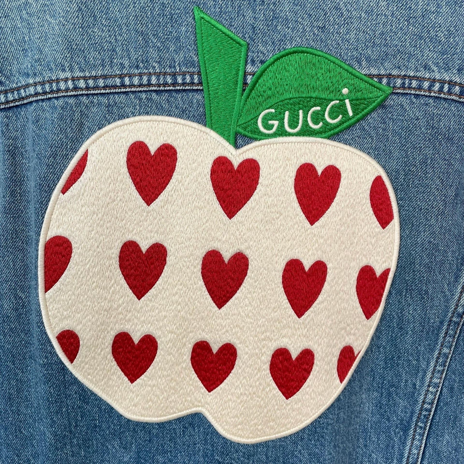Gucci Gucci Valentine Limited Apple Embroidery Denim Jacket Size S / US 4 / IT 40 - 9 Thumbnail