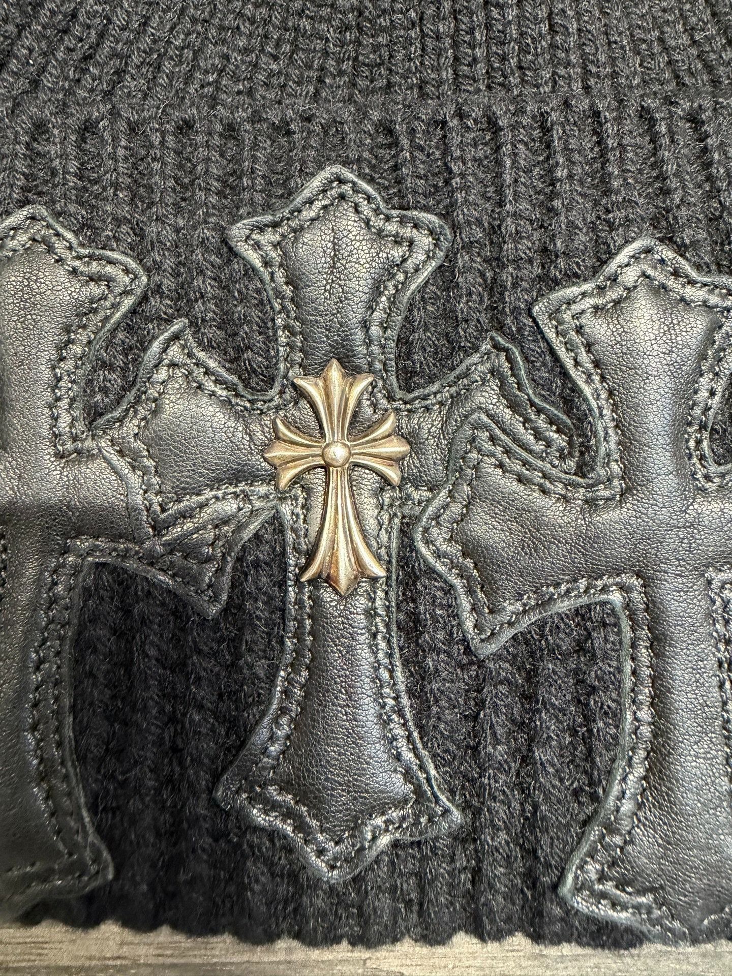 Chrome Hearts Chrome Hearts Black Silver Embellished Beanie Size ONE SIZE - 2 Thumbnail
