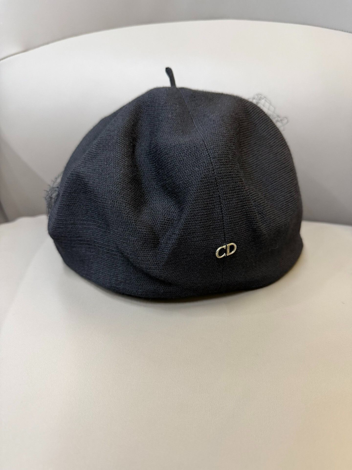 Dior Dior Black Wool Mesh Beret Size ONE SIZE - 2 Thumbnail