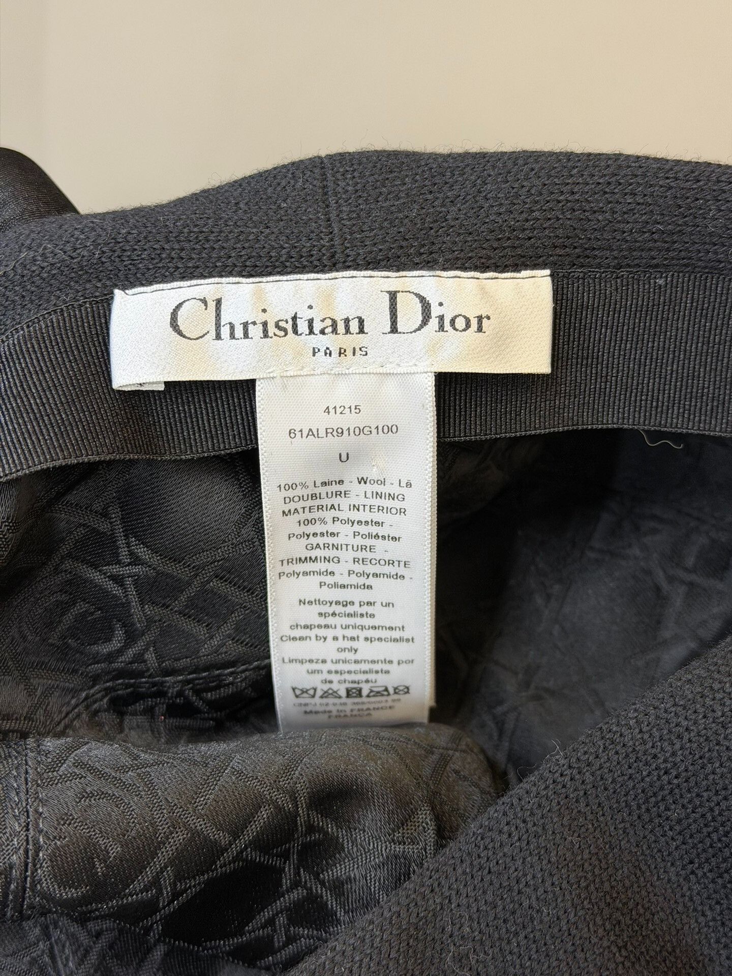 Dior Dior Black Wool Mesh Beret Size ONE SIZE - 4 Thumbnail