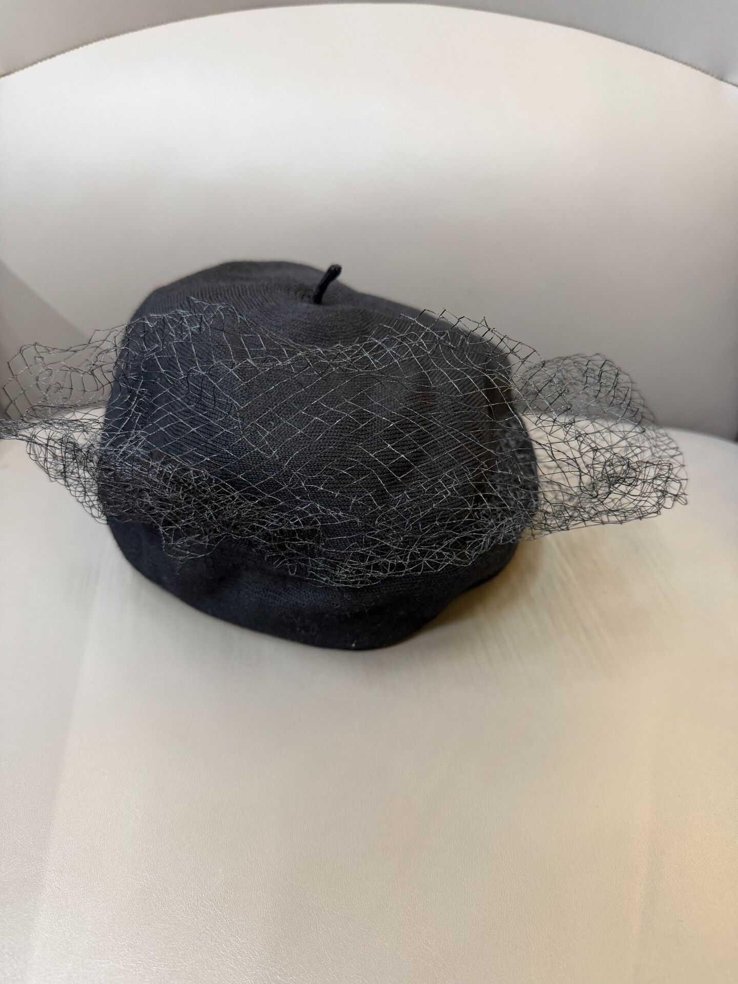 Dior Dior Black Wool Mesh Beret Size ONE SIZE - 3 Thumbnail