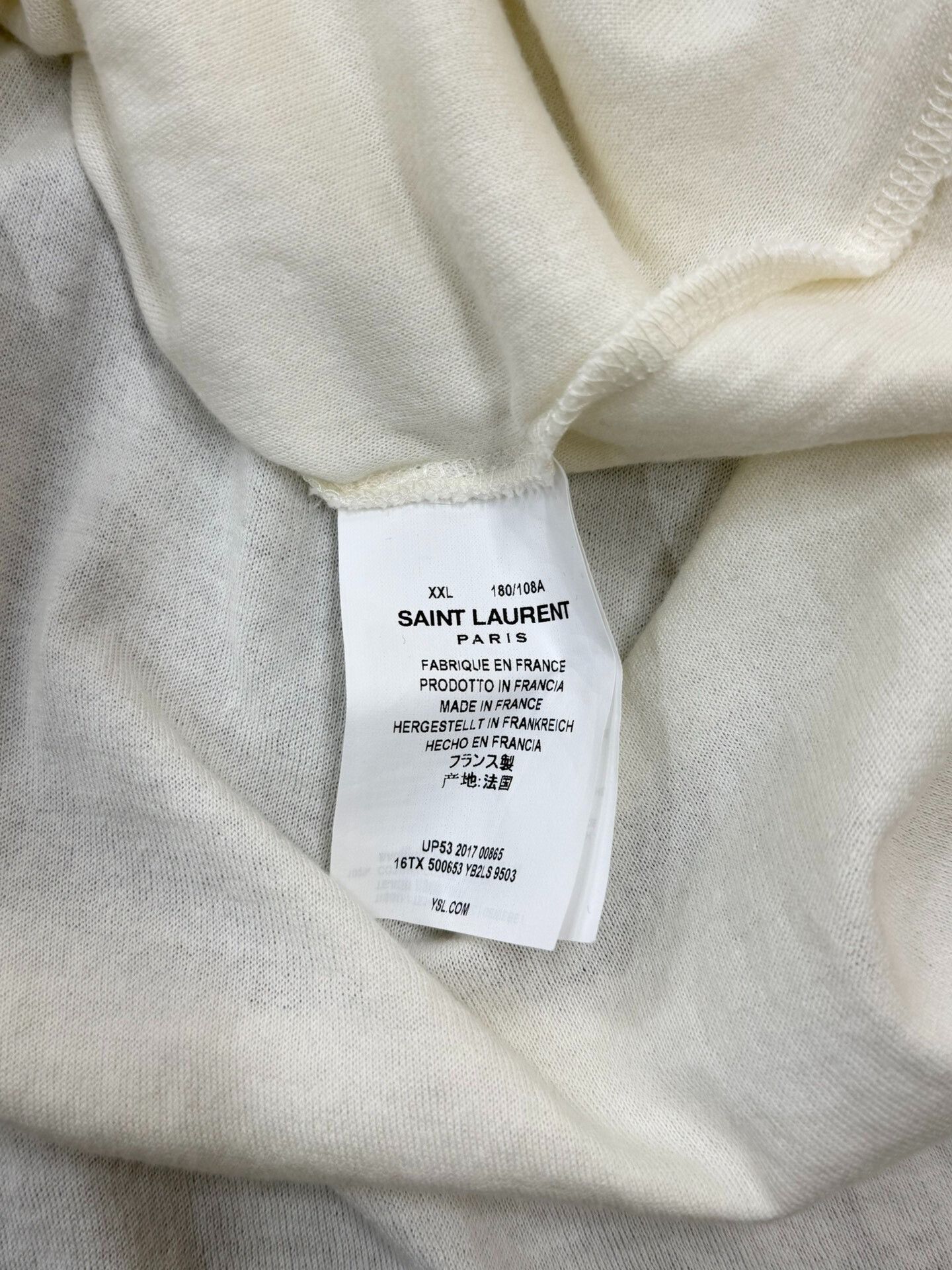 Saint Laurent Paris Saint Laurent Flocked Logo T-Shirt XXL Size US XXL / EU 58 / 5 - 4 Thumbnail