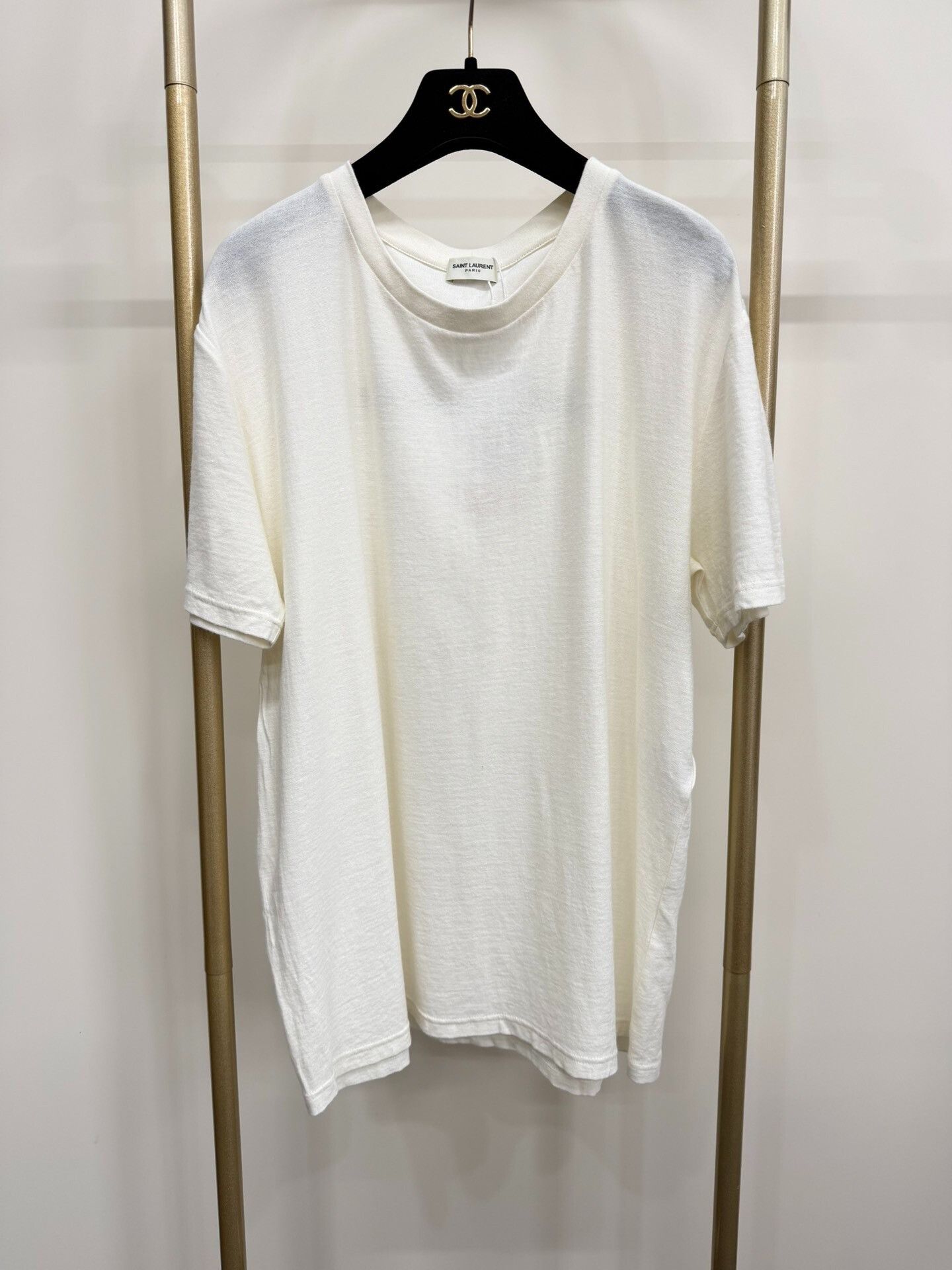 Saint Laurent Paris Saint Laurent Flocked Logo T-Shirt XXL Size US XXL / EU 58 / 5 - 2 Thumbnail