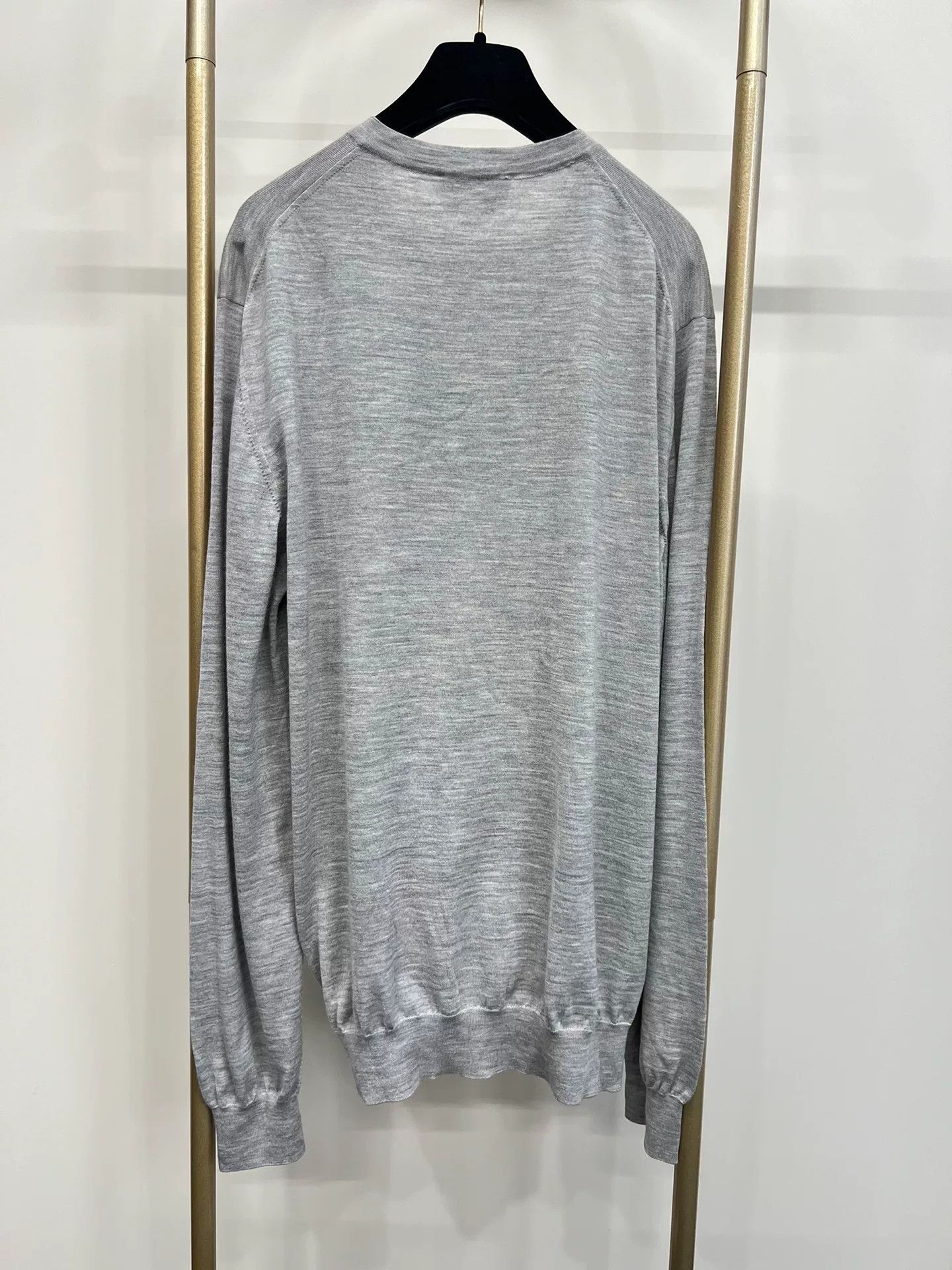 Hermes Hermes Gray Wool Knit Long-Sleeve T-Shirt XXL Size US XXL / EU 58 / 5 - 2 Thumbnail