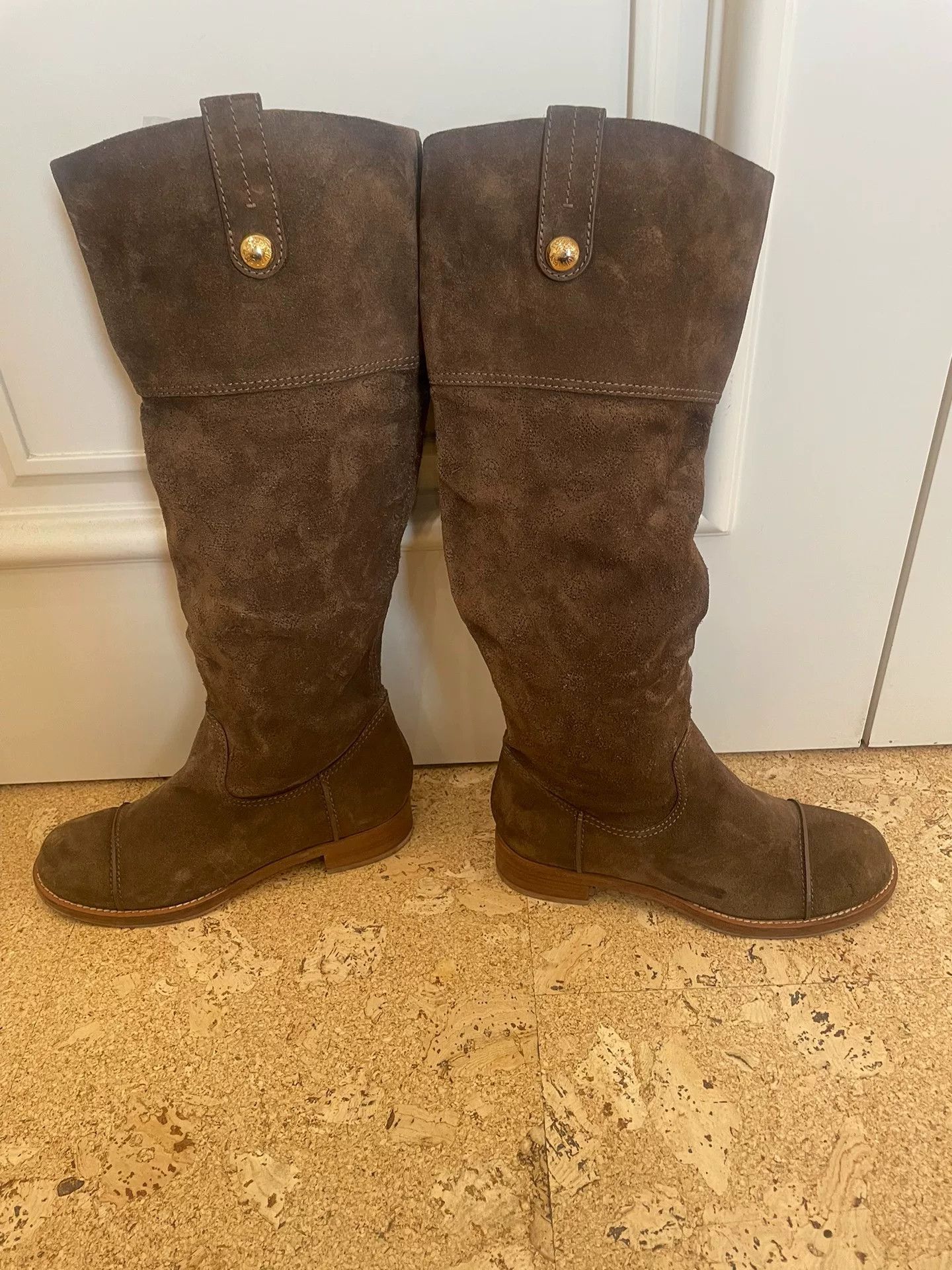 Louis Vuitton LV Suede Knee-High Boots 37.5 Size US 6.5 / IT 36.5 - 2 Thumbnail