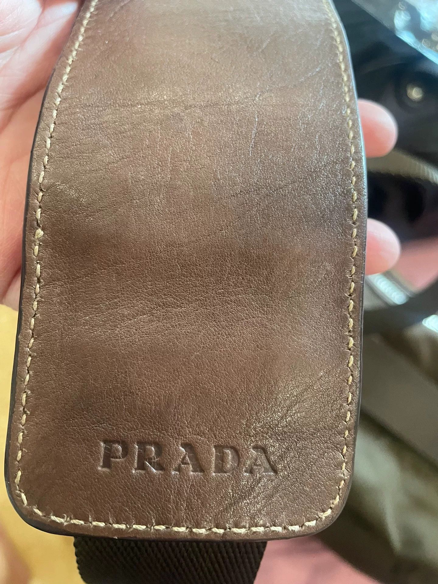 Prada PRADA Wool Leather Combination Handbag Size ONE SIZE - 6 Thumbnail
