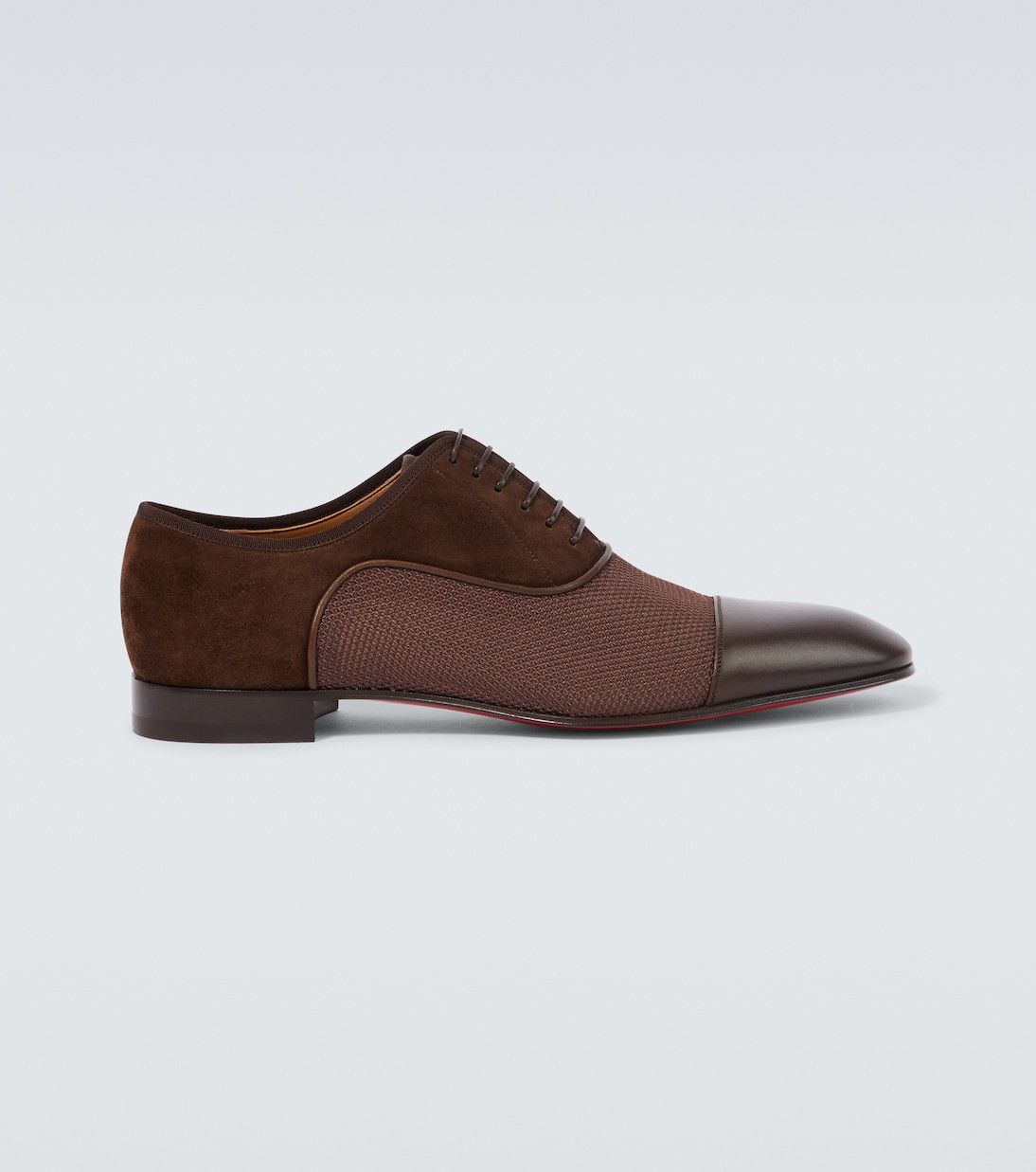 Christian Louboutin greggo leather-trimmed suede oxford shoes brown Size US 11 / EU 44 - 2 Thumbnail