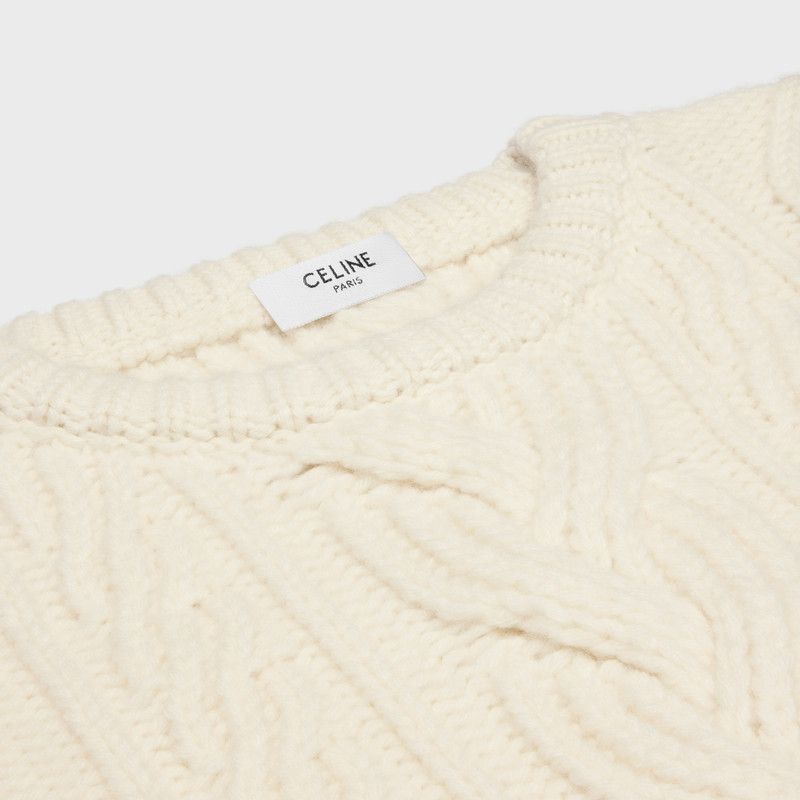Celine oversized crew neck sweater in cashmere aran off white Size US XS / EU 42 / 0 - 3 Thumbnail