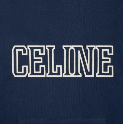 Celine loose celine hoodie in cotton fleece navy/carmin/white Size US XS / EU 42 / 0 - 3 Thumbnail